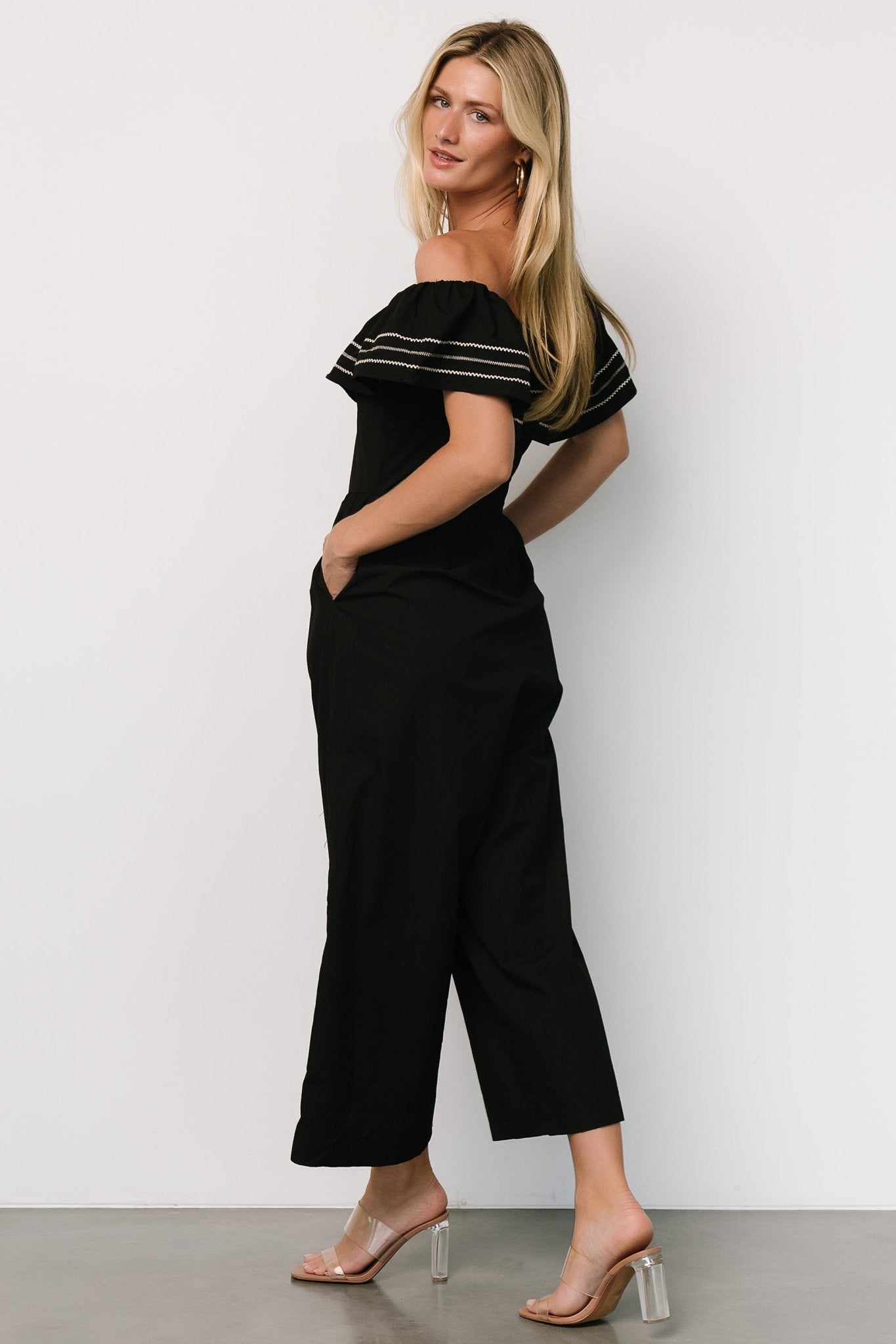 Reyna Off Shoulder Jumpsuit | Black Buy Cheap Official Site