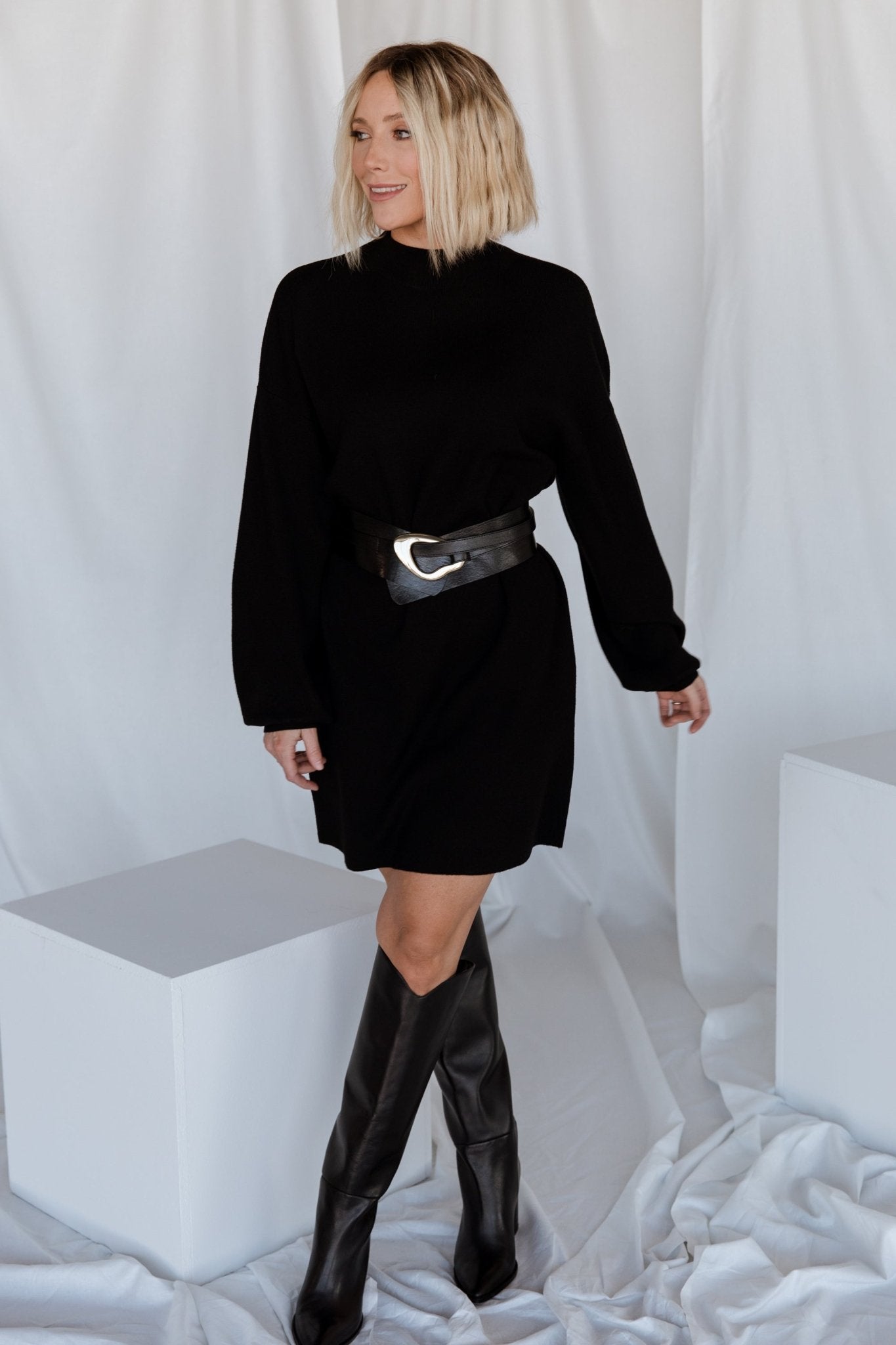 Jennings Sweater Dress | Black Outlet Clearance Store