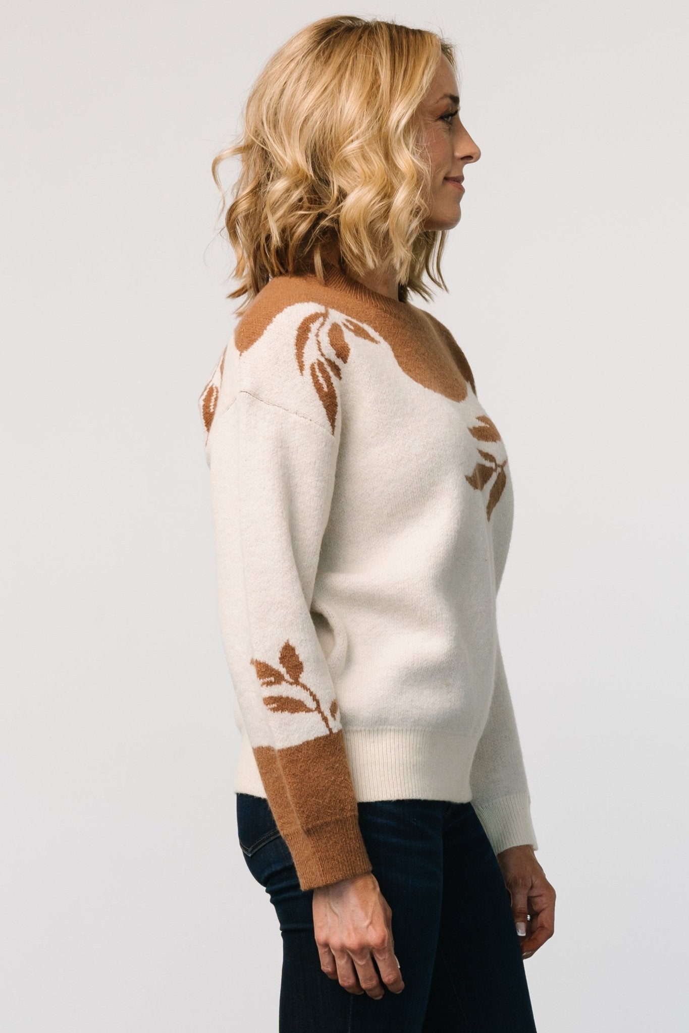 Teresa Sweater | Cream + Camel Clearance Footlocker Pictures