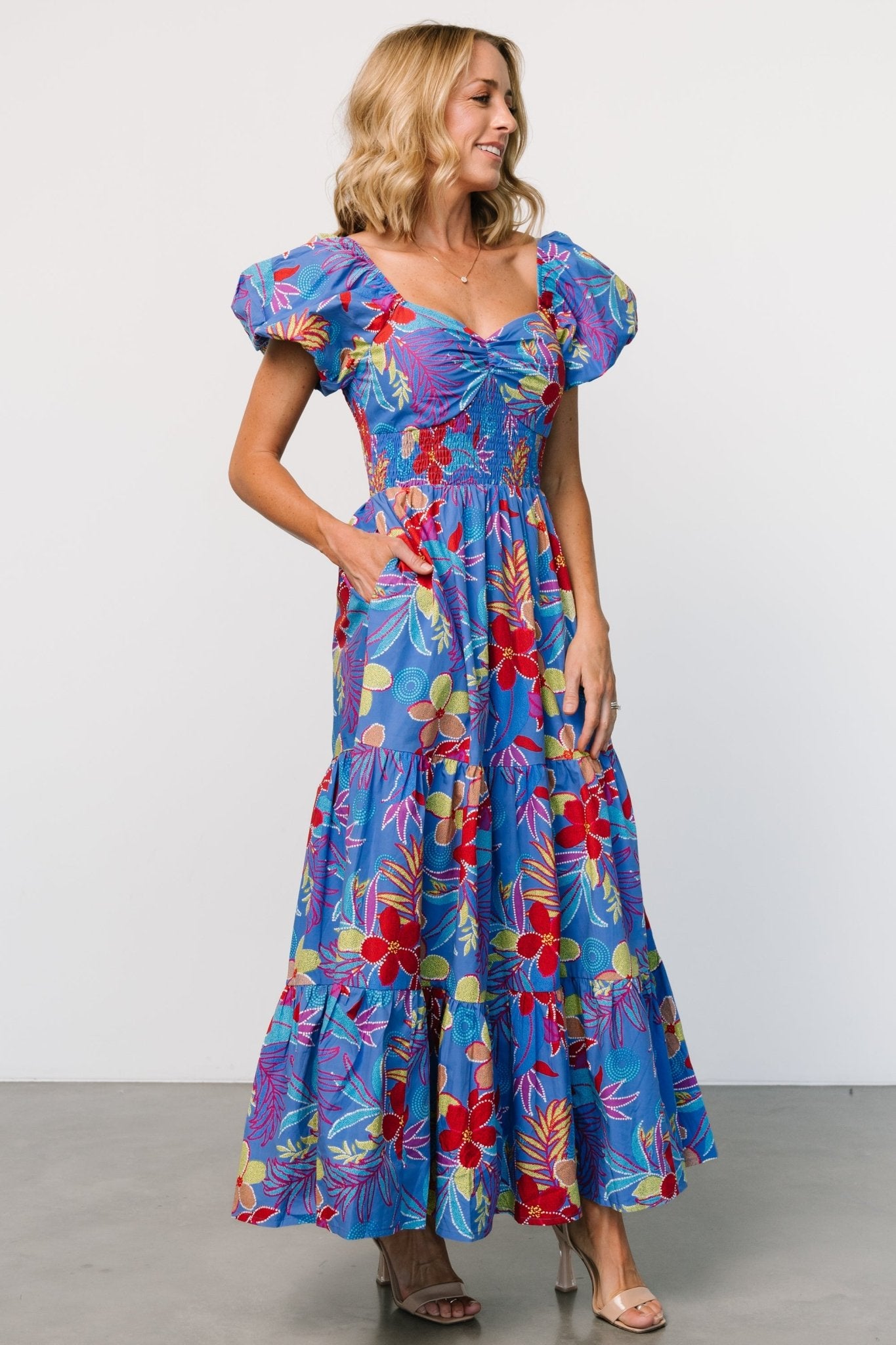 Melanie Maxi Dress | Blue Multi Cheap Sale Enjoy