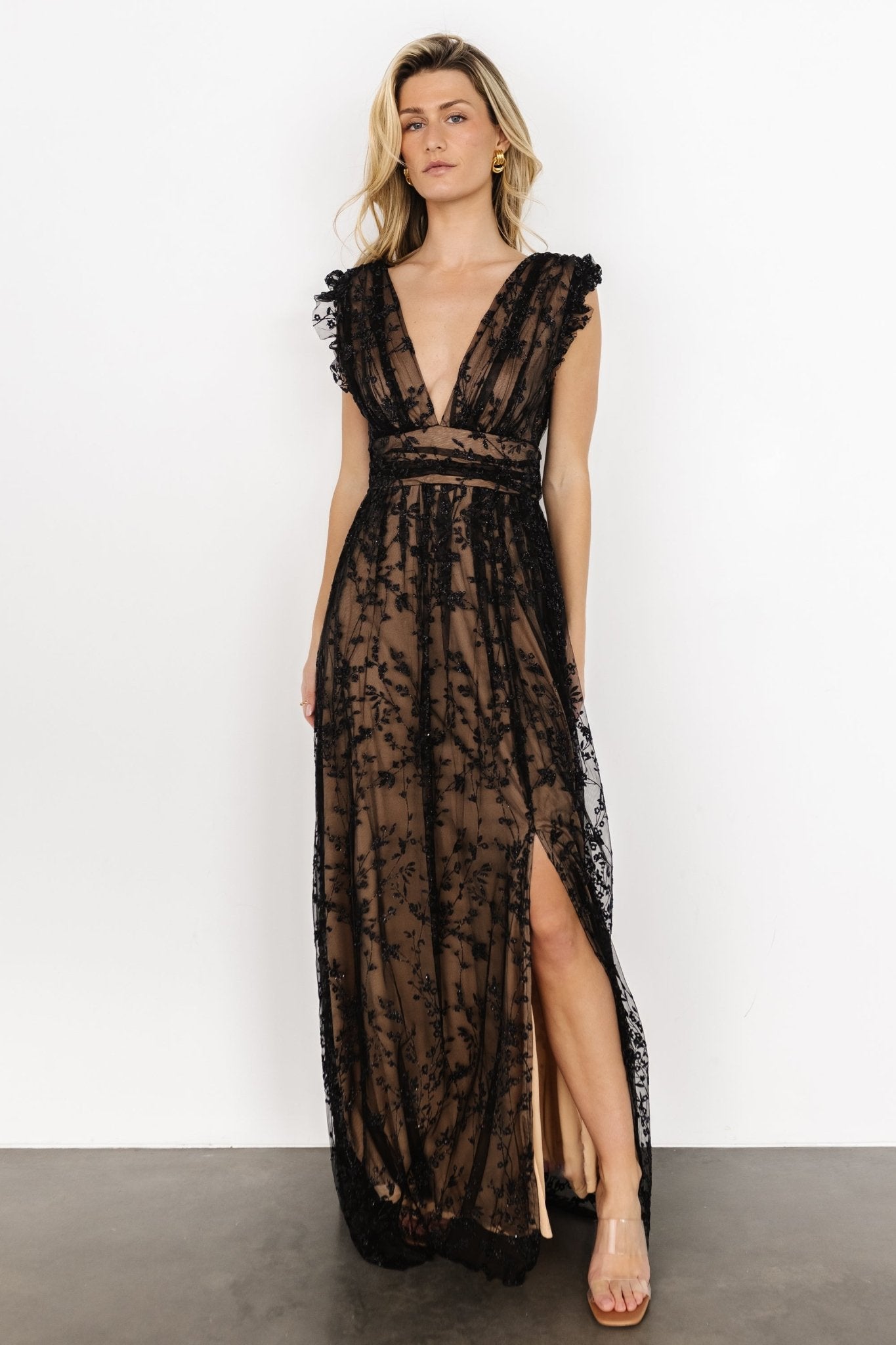 Arlene Shimmer Gown | Black + Nude Cheap Wide Range Of