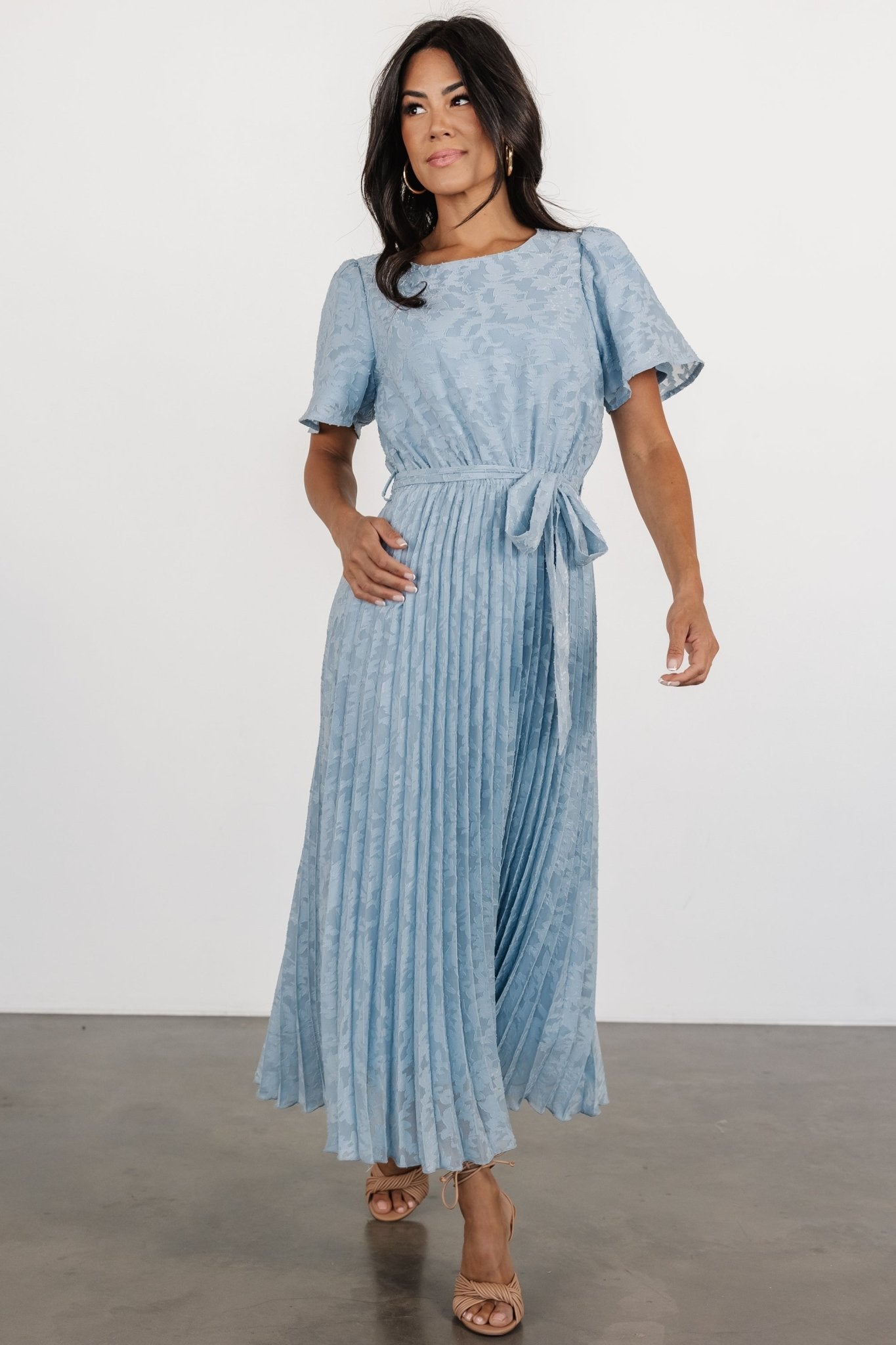 Mindy Pleated Dress | Light Blue Authentic