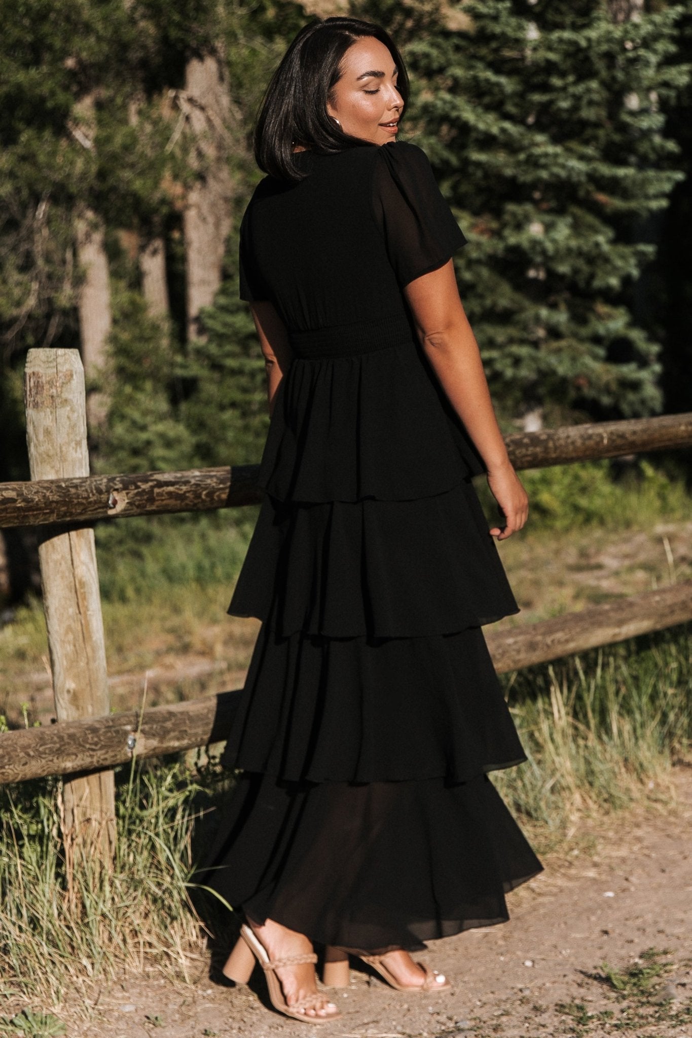 Montaigne Ruffle Maxi Dress | Black Cheap Professional