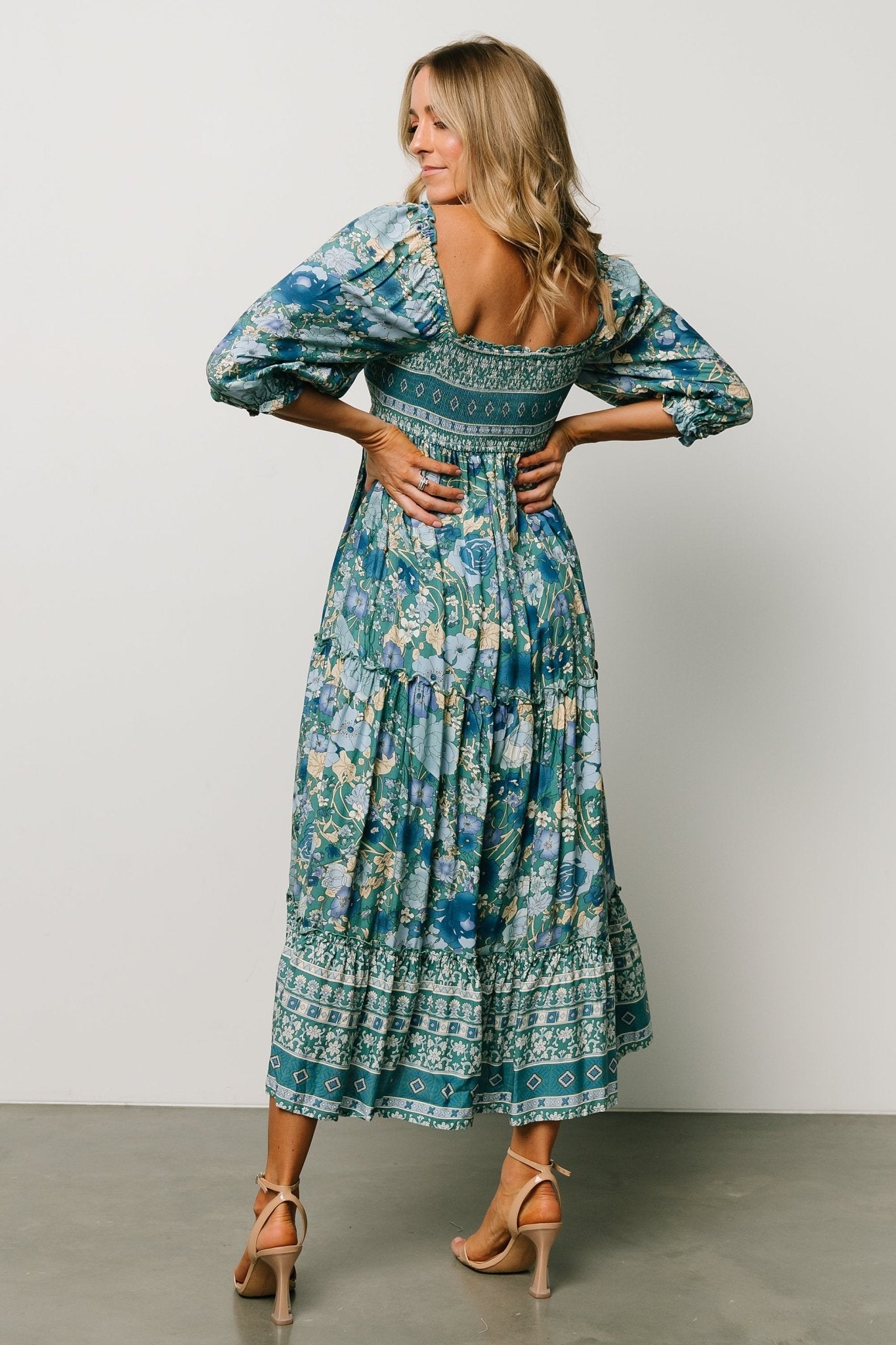 Shanna Tiered Dress | Emerald Multi Cheap Pice