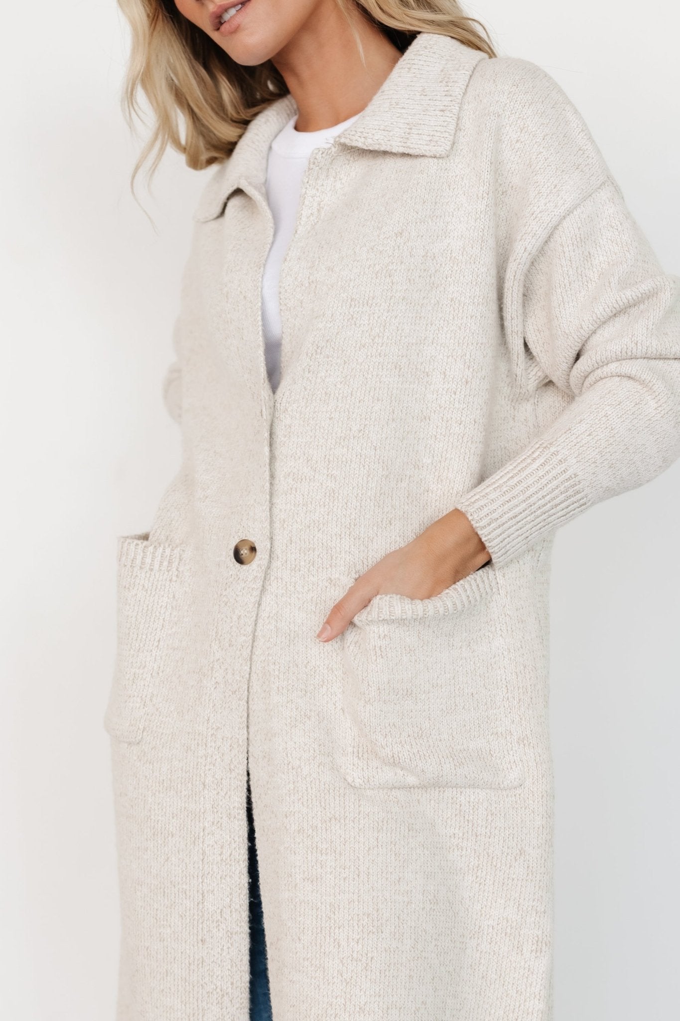 Ontario Long Button Cardigan | Oatmeal Cheap Sale Amazon