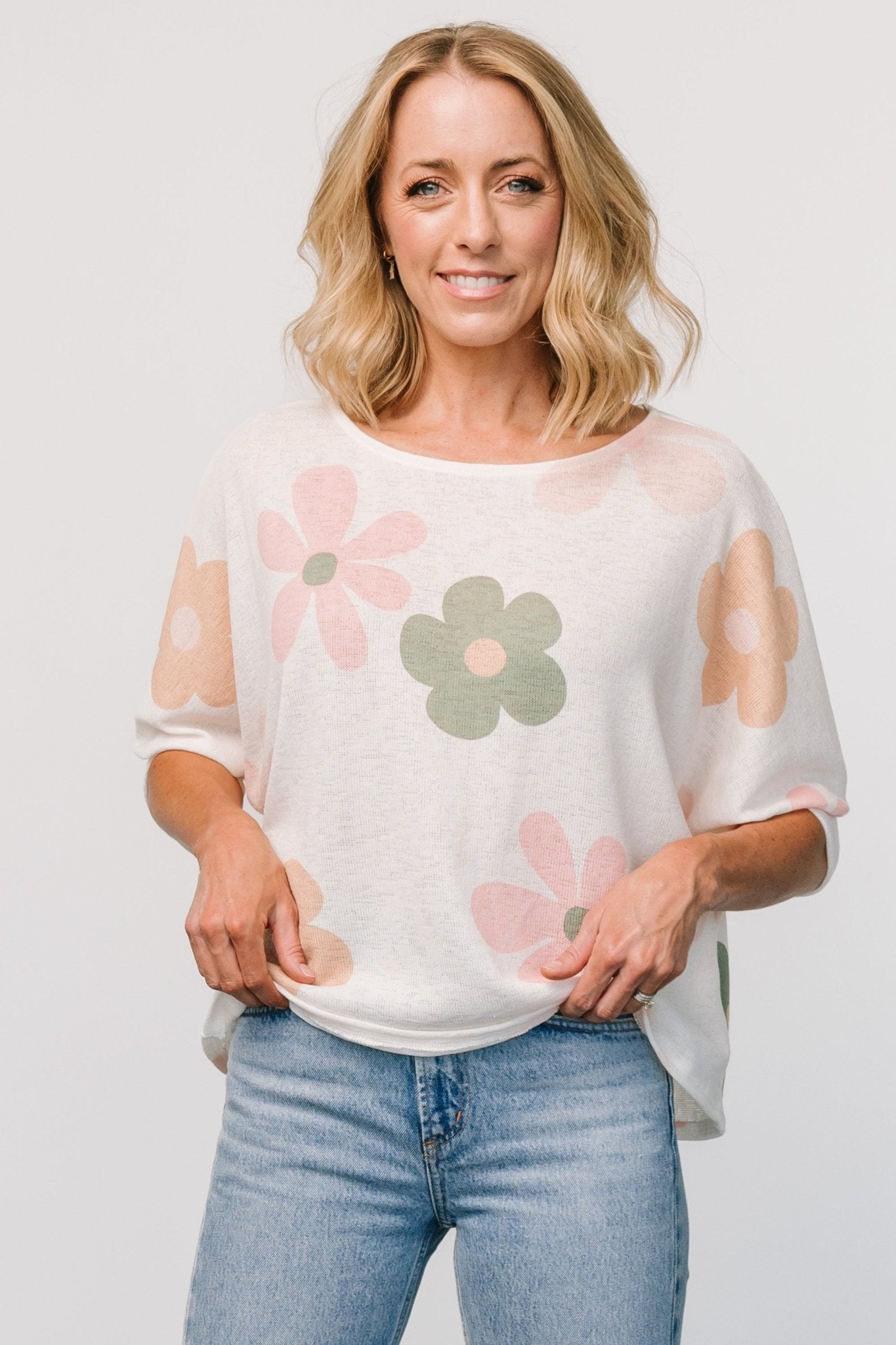 Flower Knit Top | Cream Multi Cheap Online Store