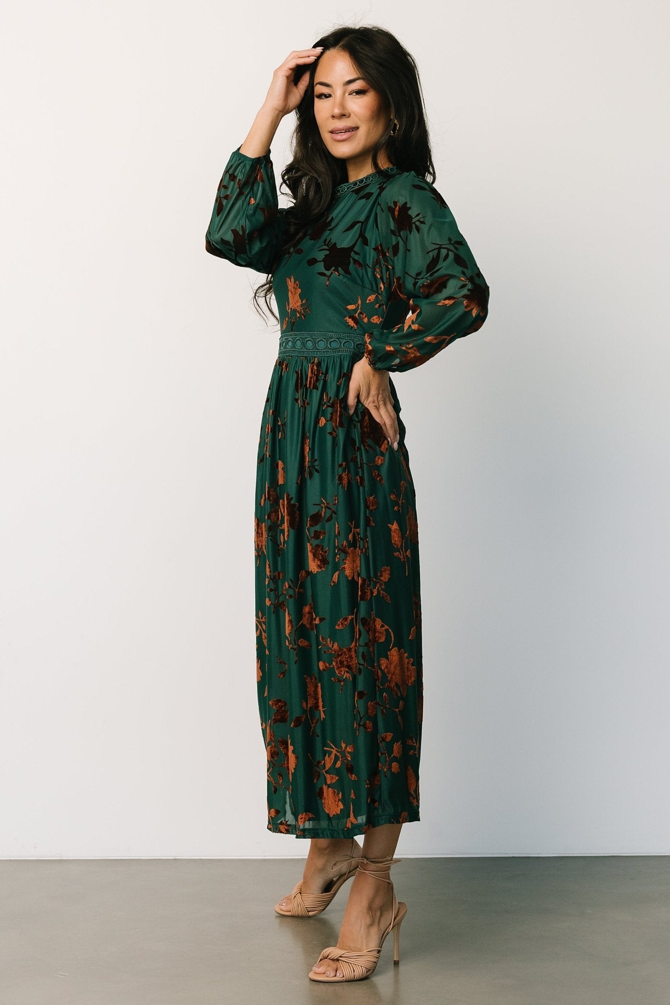 Christine Velvet Embossed Midi Dress | Jade Pay With Paypal Cheap Pice