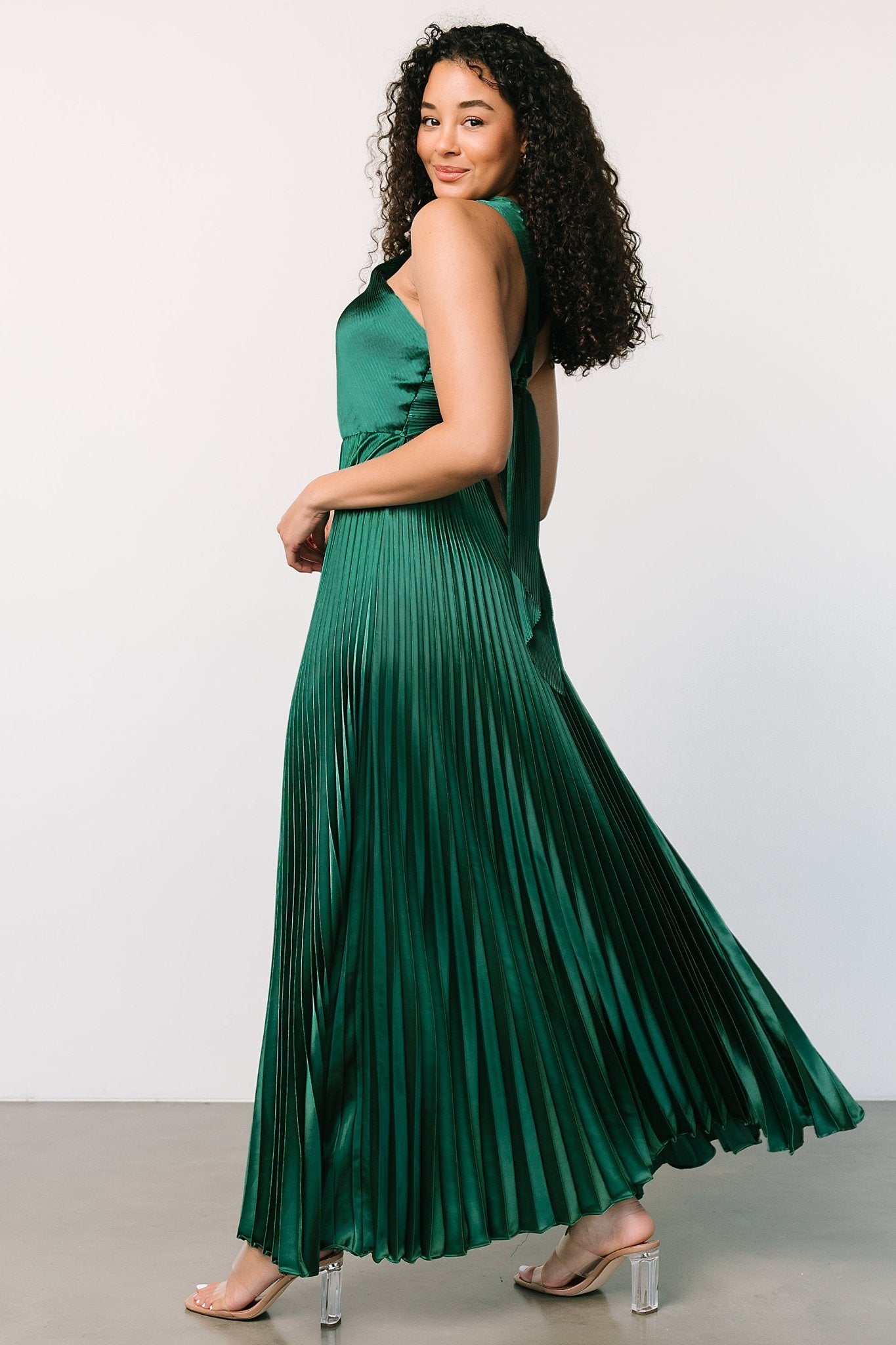 Sandra Pleated Maxi Dress | Emerald Best Wholesale Online