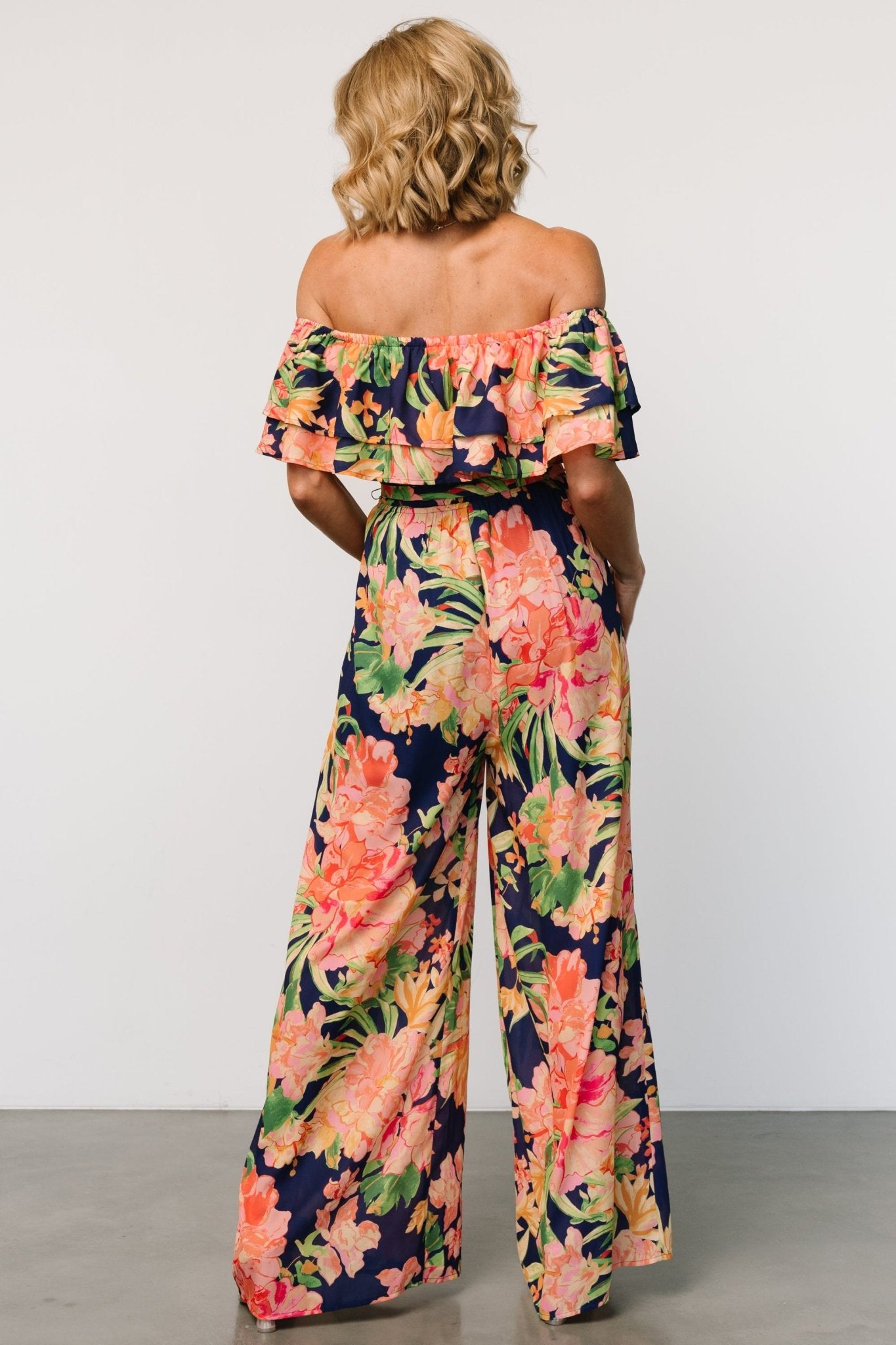 Capistrano Ruffle Jumpsuit | Navy Floral Outlet Huge Surprise