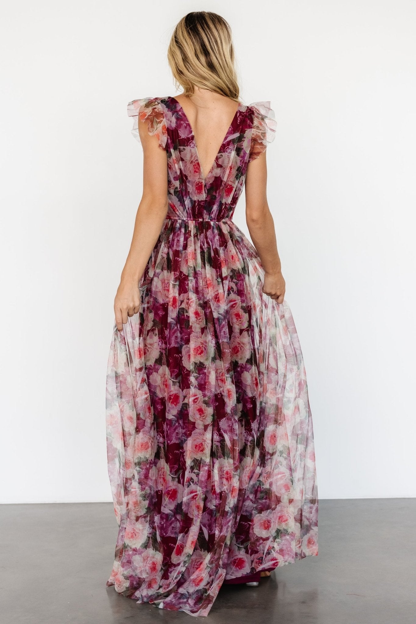 Carmine Maxi Dress | Wine Floral Buy Online Cheap Pice