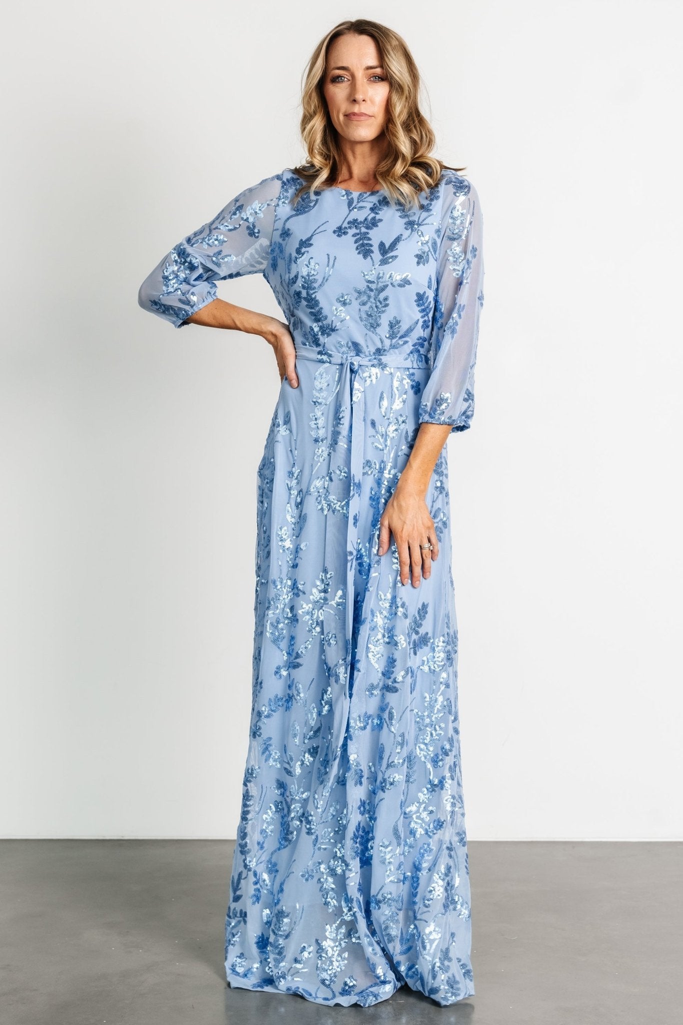 Destiny Sequin Maxi Dress | Blue Fashion Style Cheap Online