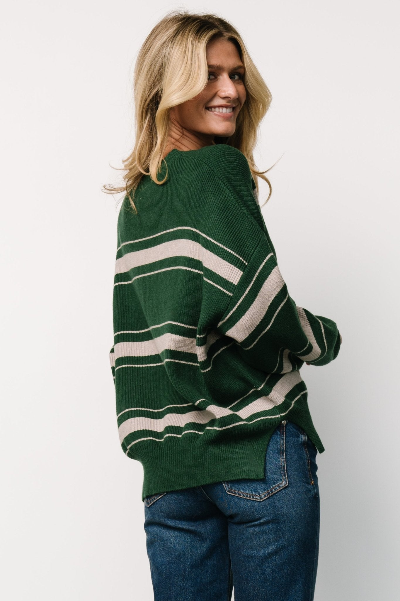 Charlie Striped Sweater | Dark Green Quality Free Shipping Outlet