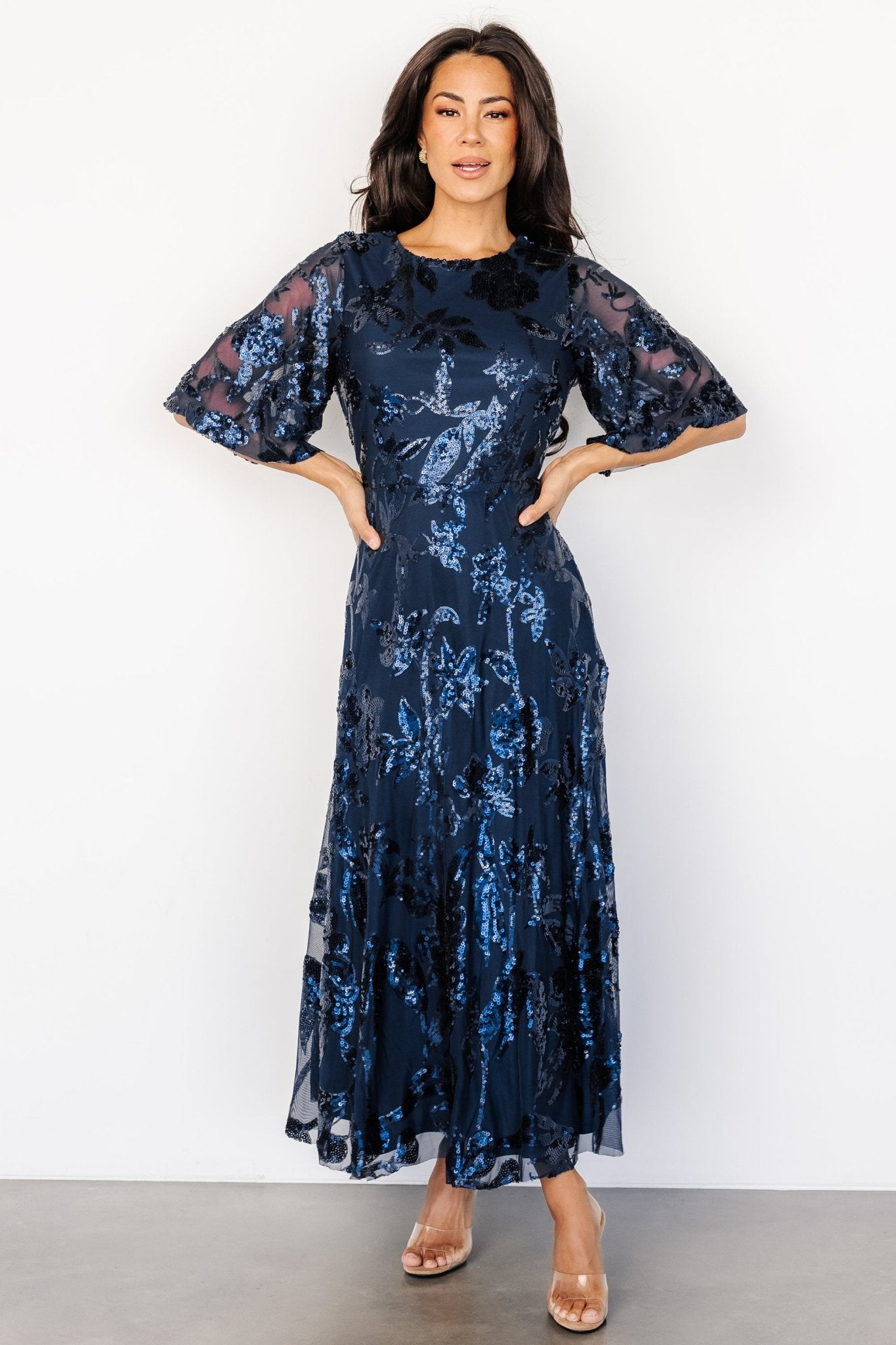 Lucy Sequin Dress | Navy Huge Surprise