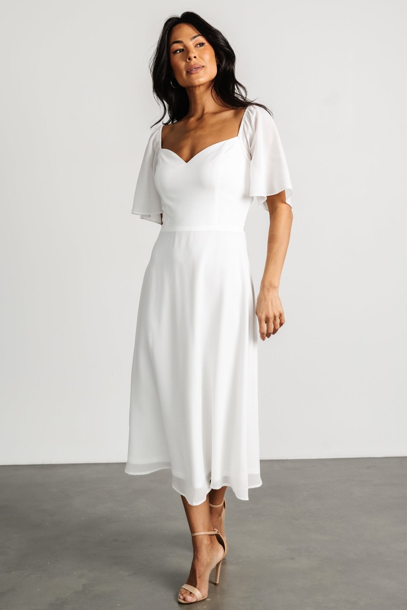 Colette Sweetheart Midi Dress | White Cheap Eastbay