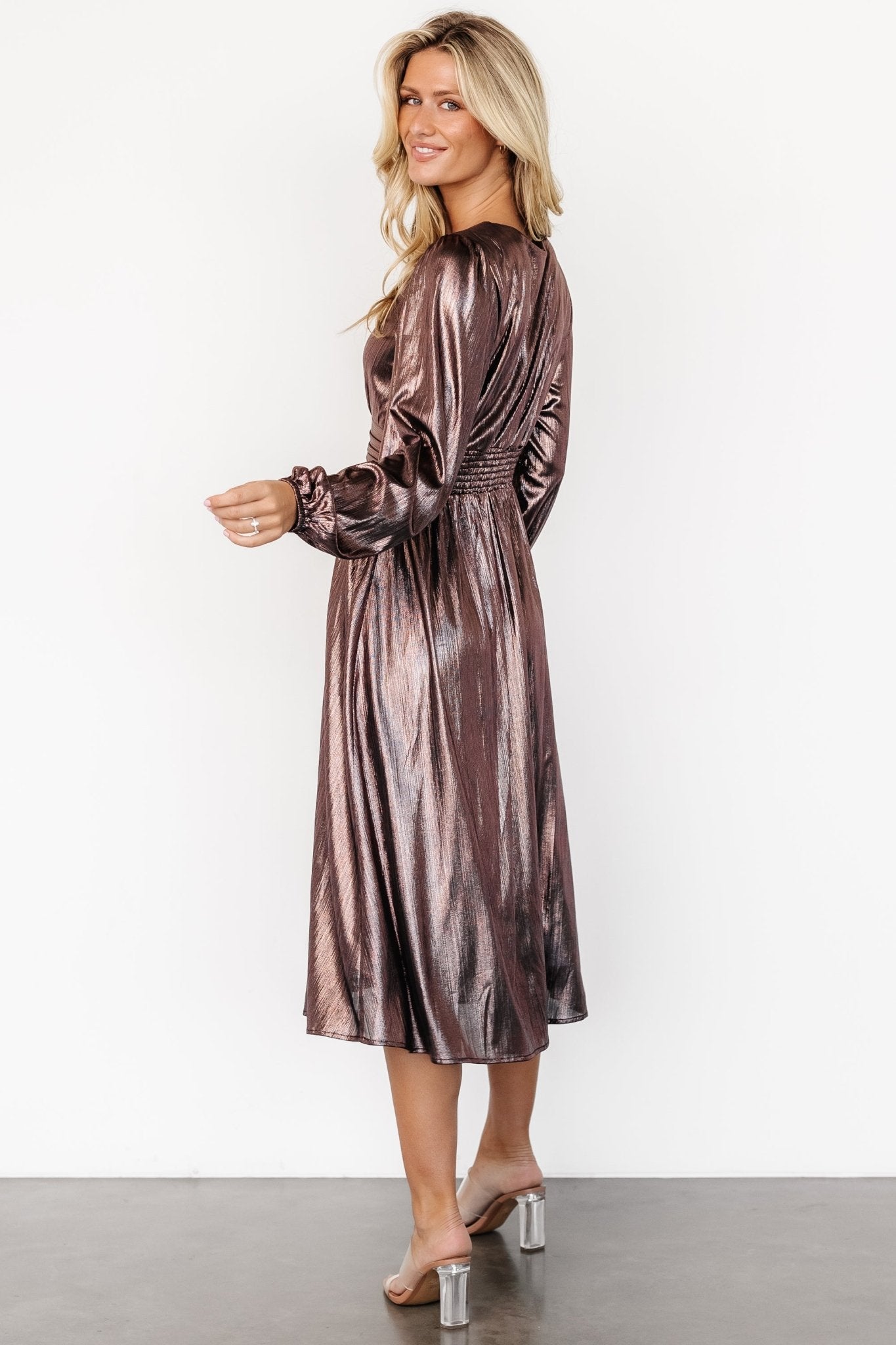 Aisha Shimmer Dress | Bronze Buy Cheap Visit New