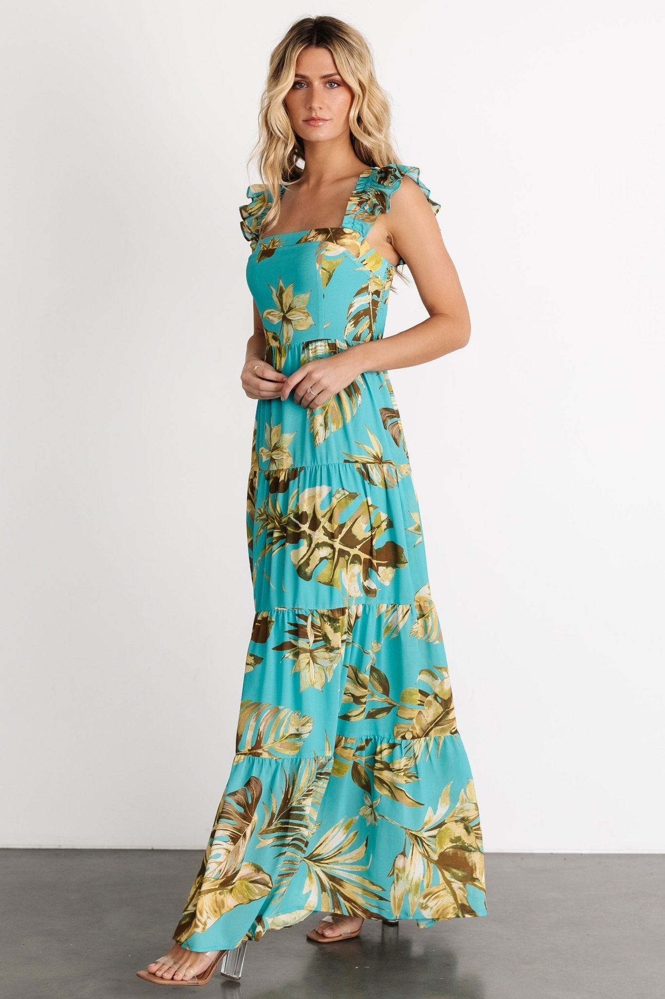 Encinitas Maxi Dress | Caribbean Blue Print Cheap Countdown Package