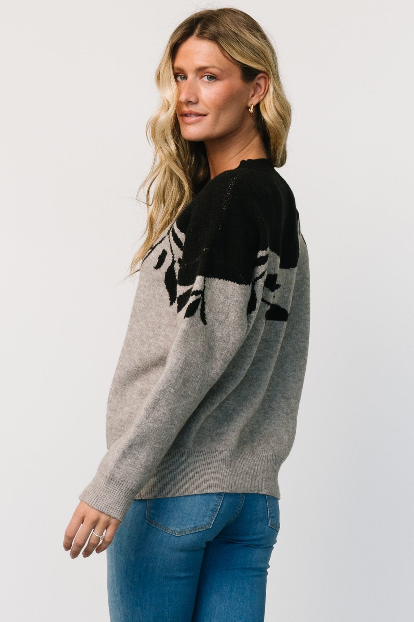 Teresa Sweater | Gray + Black Outlet Amazon