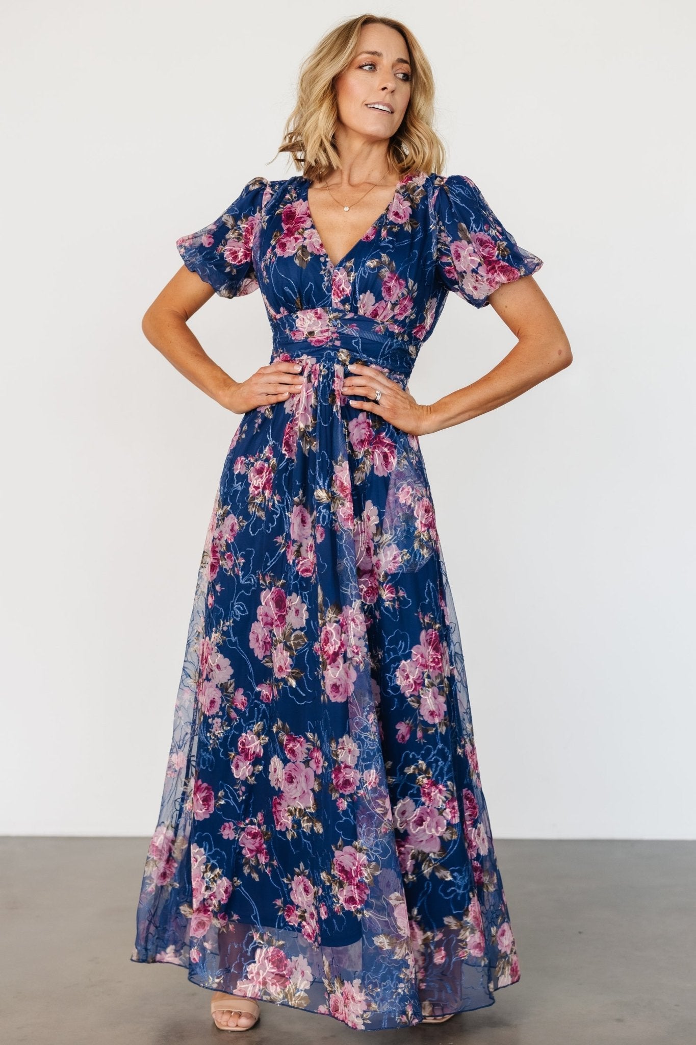 Ardley Maxi Dress | Navy + Pink Floral Cheap Sale