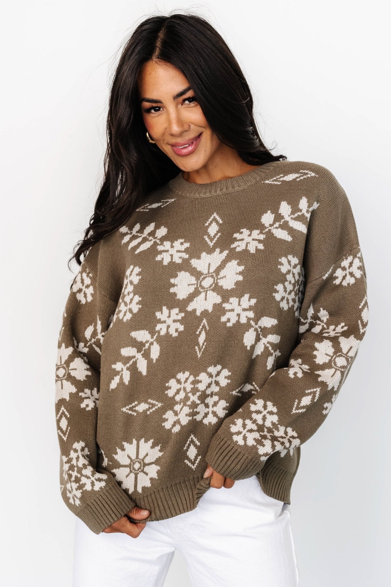 Elsa Sweater | Olive + Off White Official Site