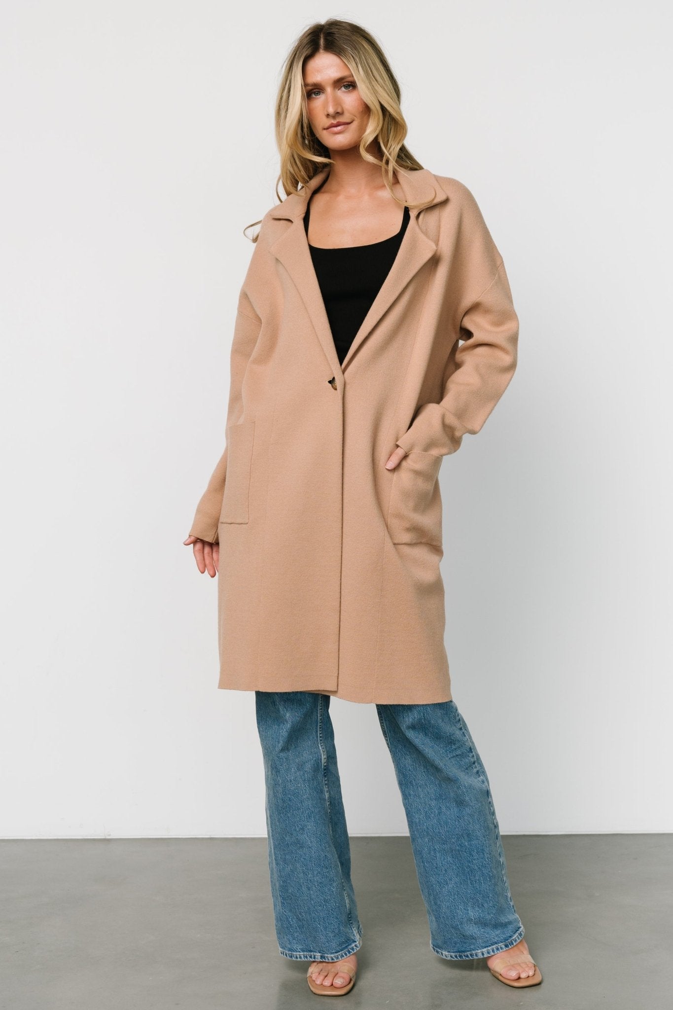 Roland Long Jacket | Light Camel Sale Visa Payment