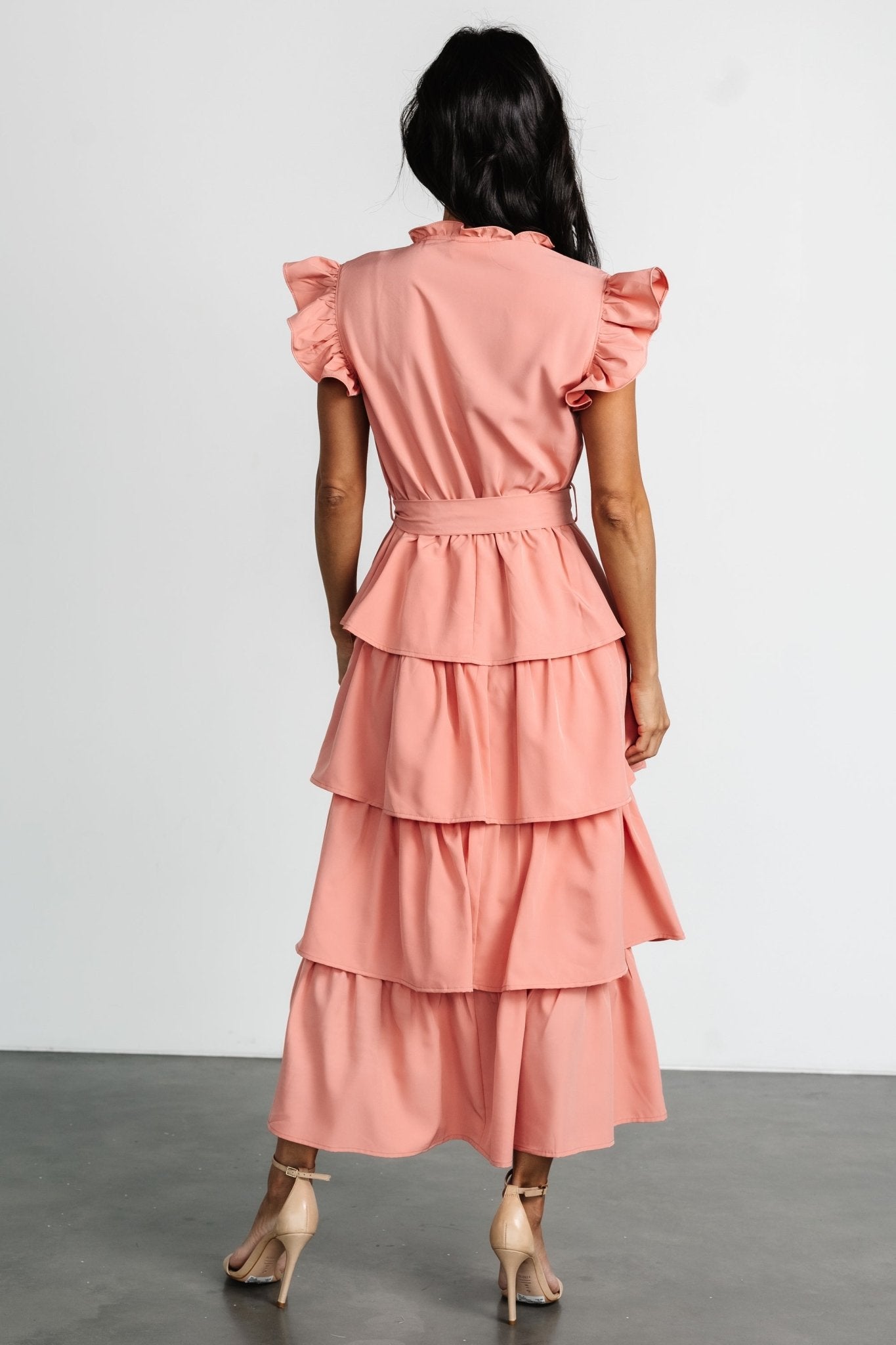 Chrysanthi Tiered Dress | Dusty Coral Clearance In China