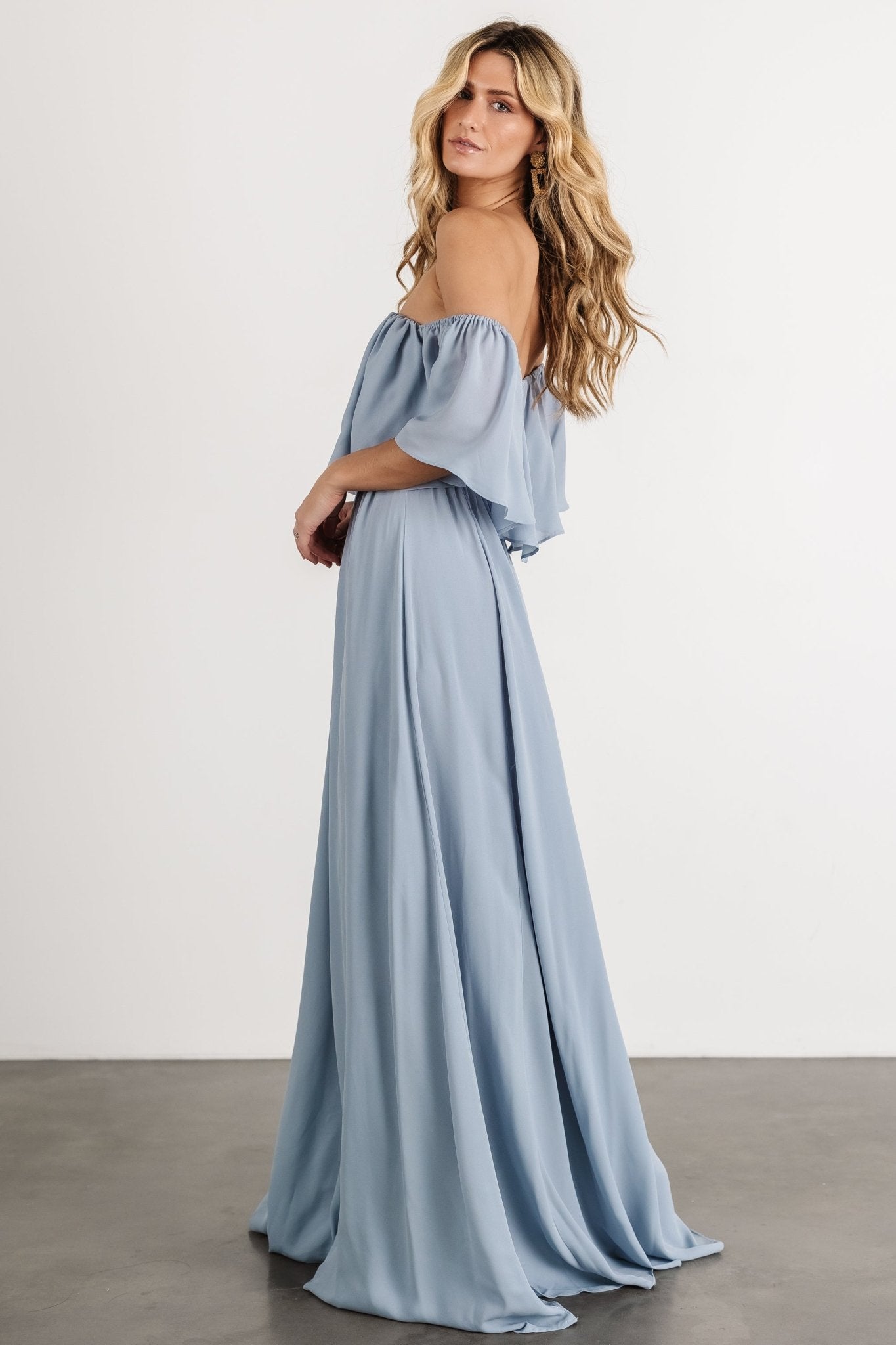 Diana Off Shoulder Maxi Dress | Light Blue Visit Cheap Pice