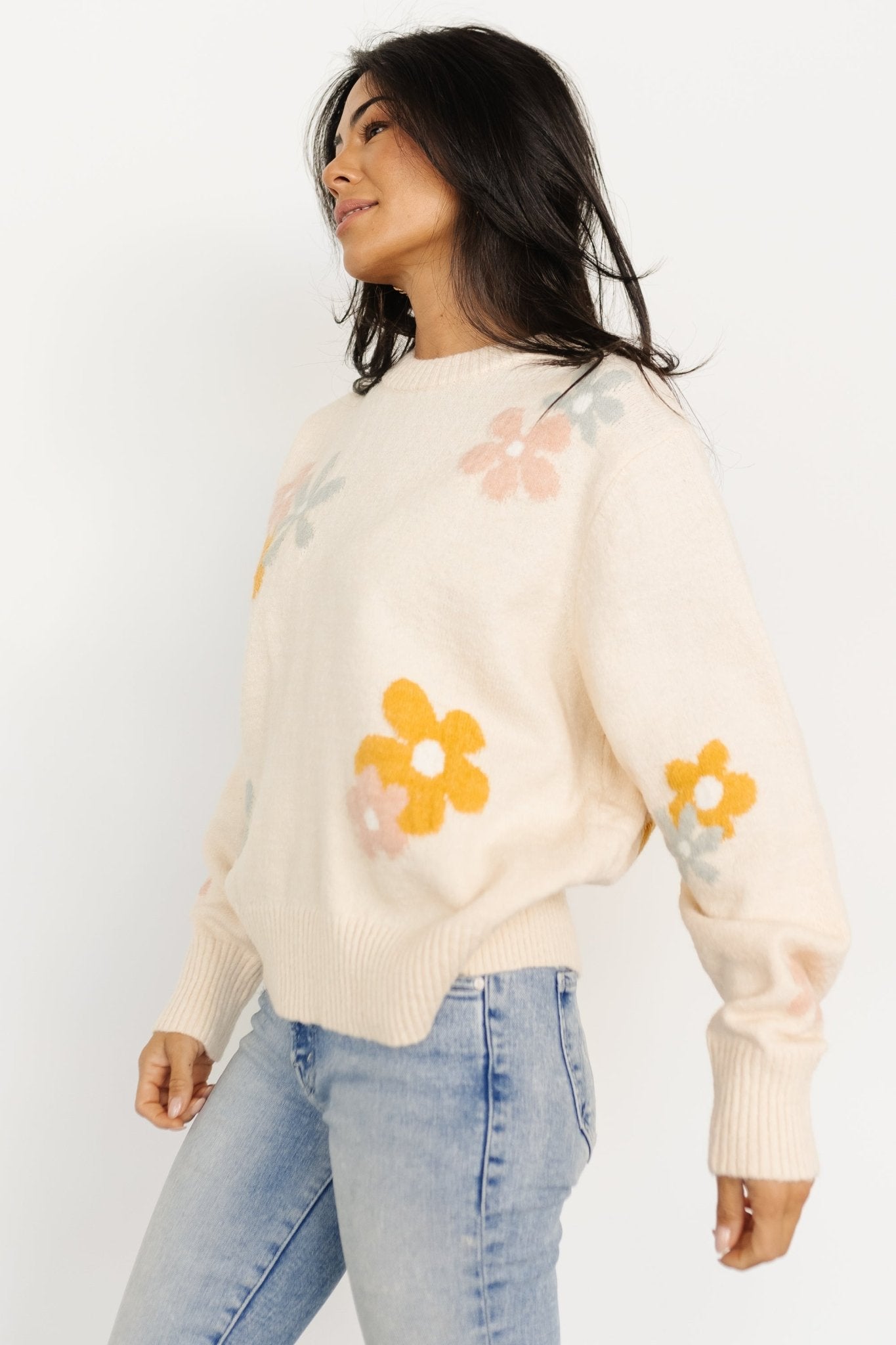 Roxy Sweater | Cream Flower With Mastercard For Sale