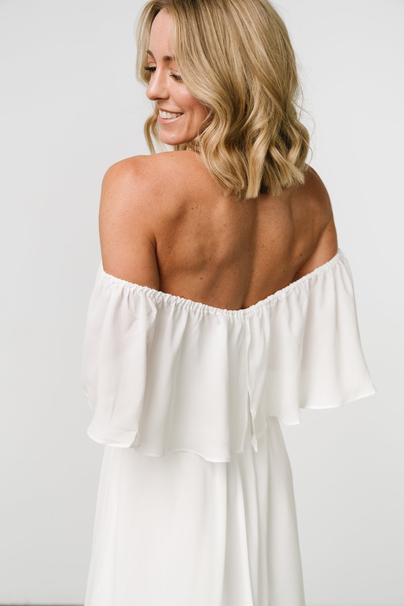 Diana Off Shoulder Maxi Dress | Off White Discount Big Sale