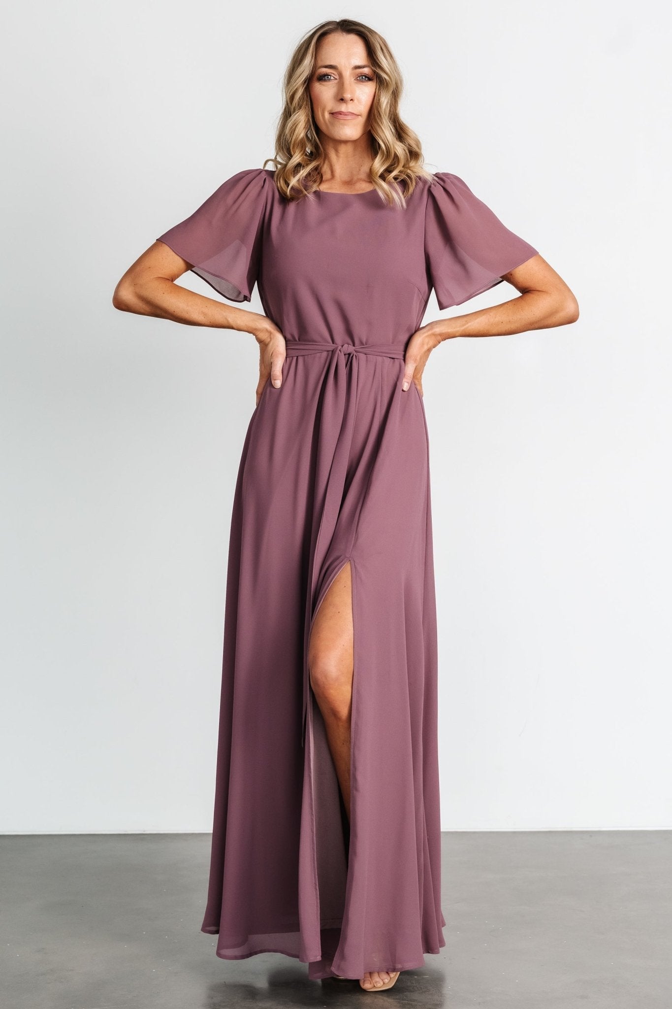 Naomi Short Sleeve Maxi Dress | Vintage Plum Genuine Cheap Online