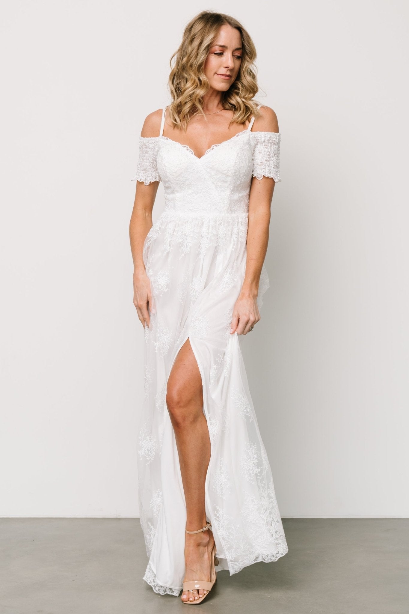 Esperanza Tulle Embroidered Maxi Dress | Off White Discount Pay With Visa