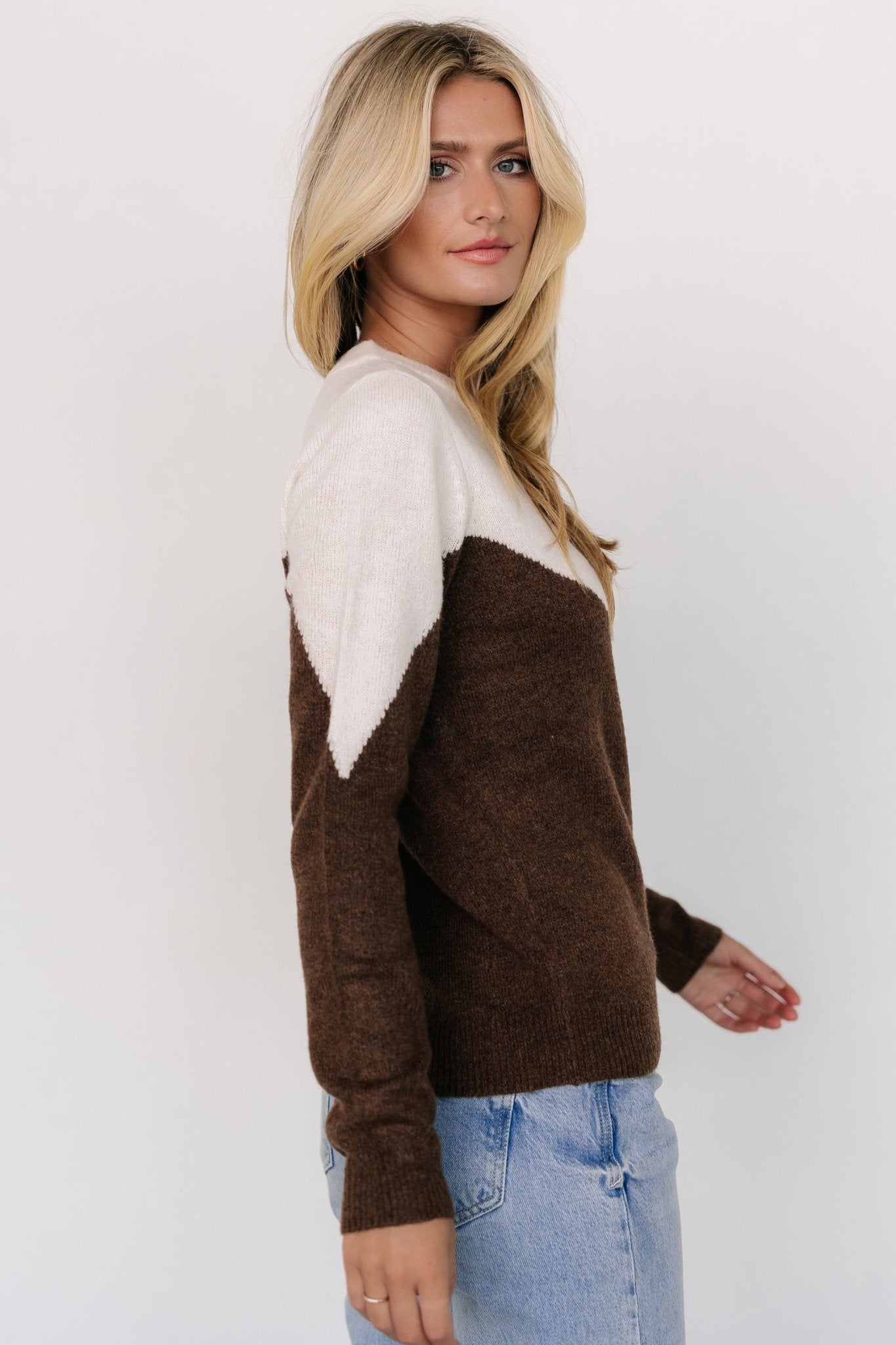 Tanner Sweater | Ivory + Brown Manchester Cheap Pice