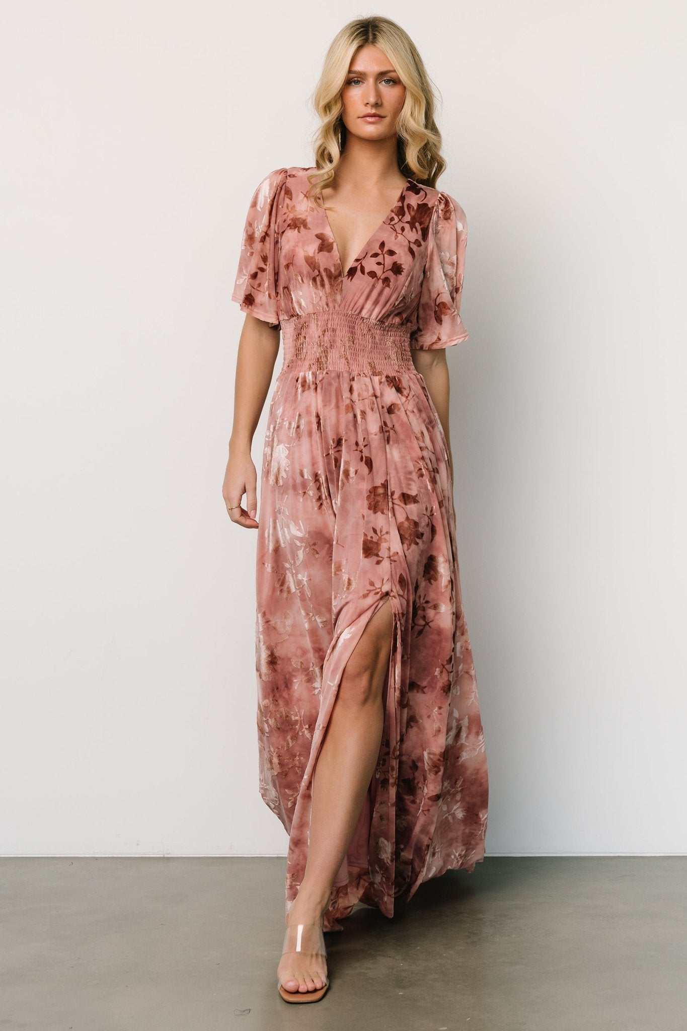 Veronica Velvet Maxi Dress | Blush Cheap