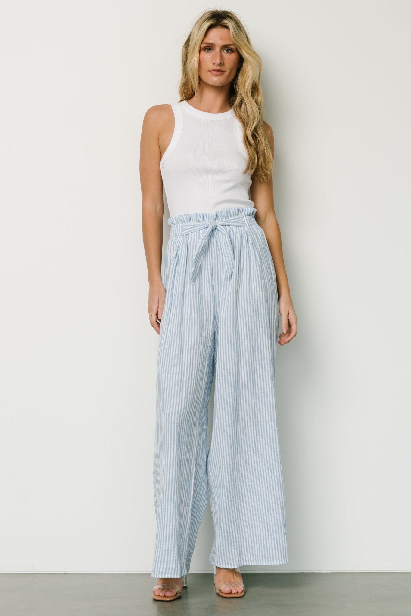 Delphi Wide Leg Pants | Blue Stripe Perfect Sale Online