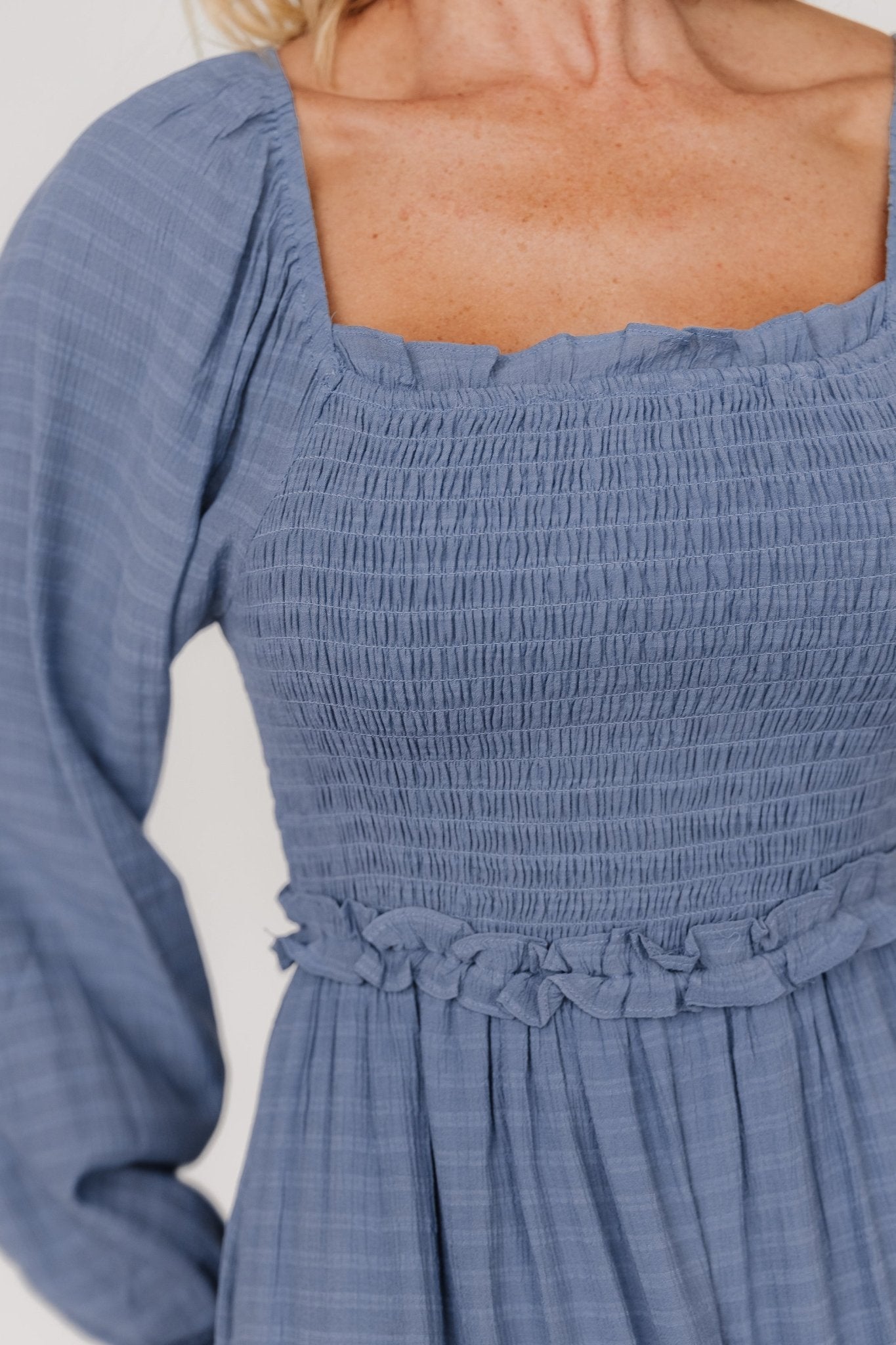 Rowan Tiered Dress | Slate Blue Real Cheap Online