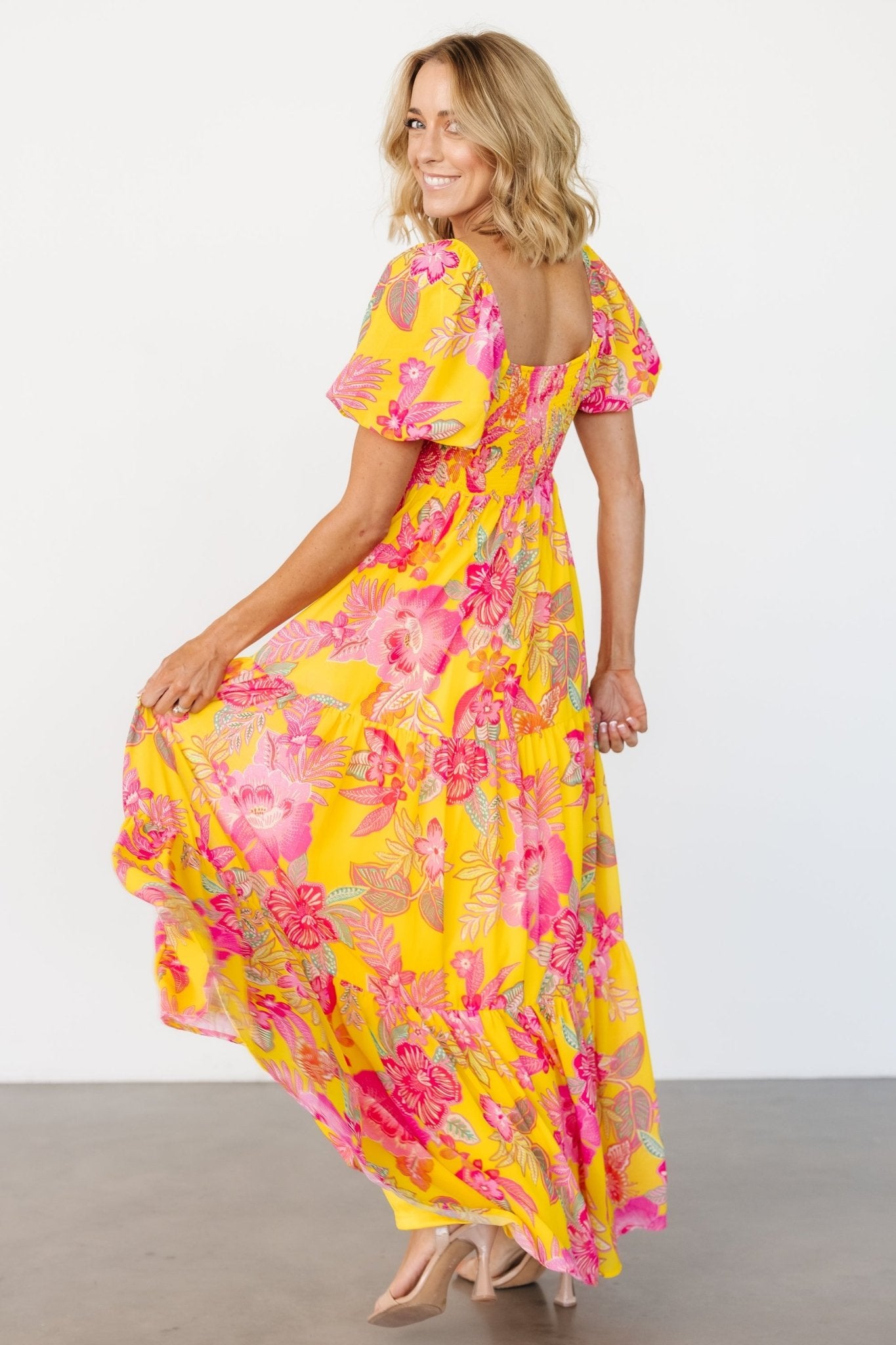 Darla Maxi Dress | Yellow + Pink Floral Sale Real