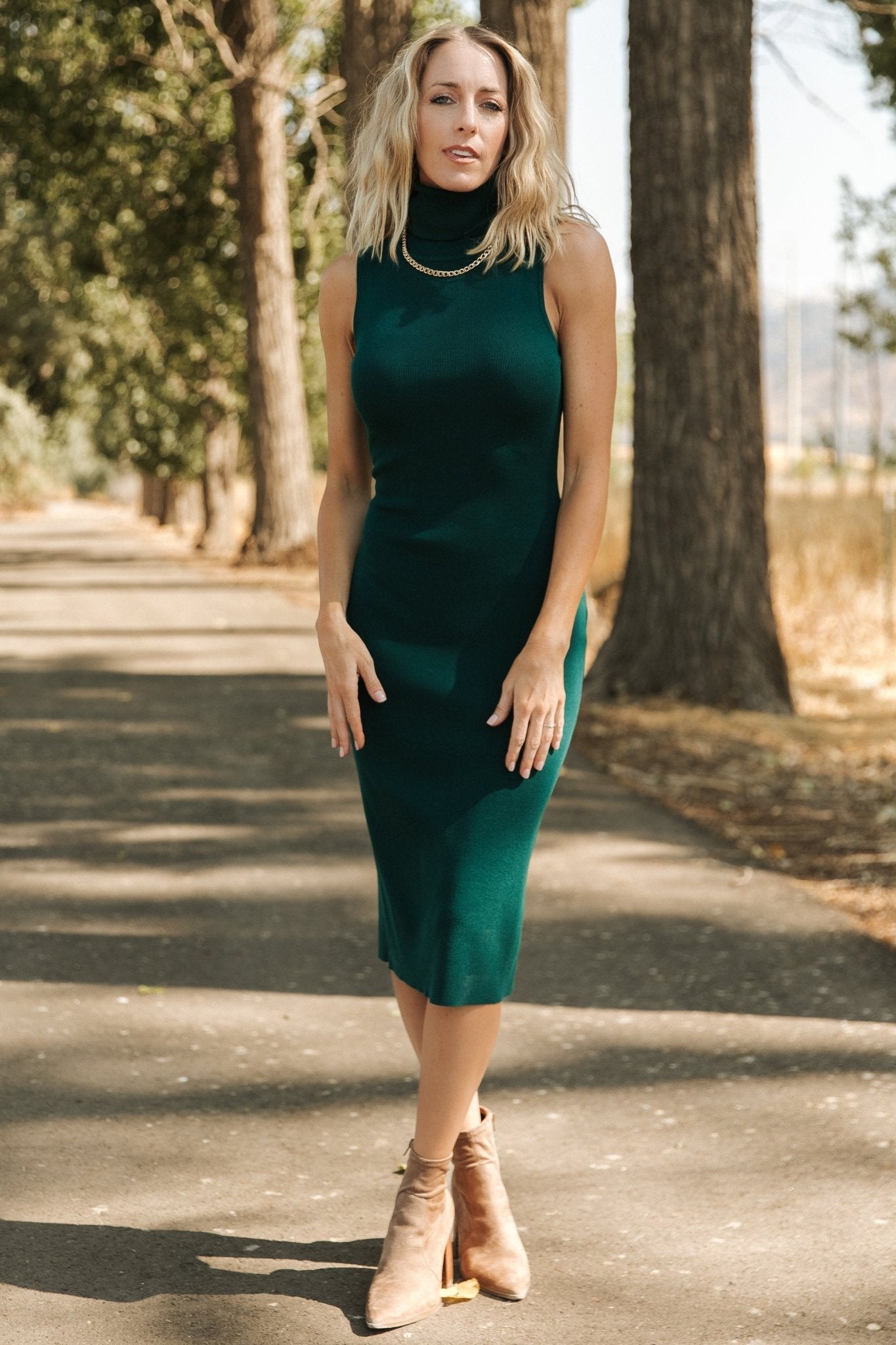 Melbourne Turtleneck Midi Dress | Emerald Cheap Sale Footlocker Pictures