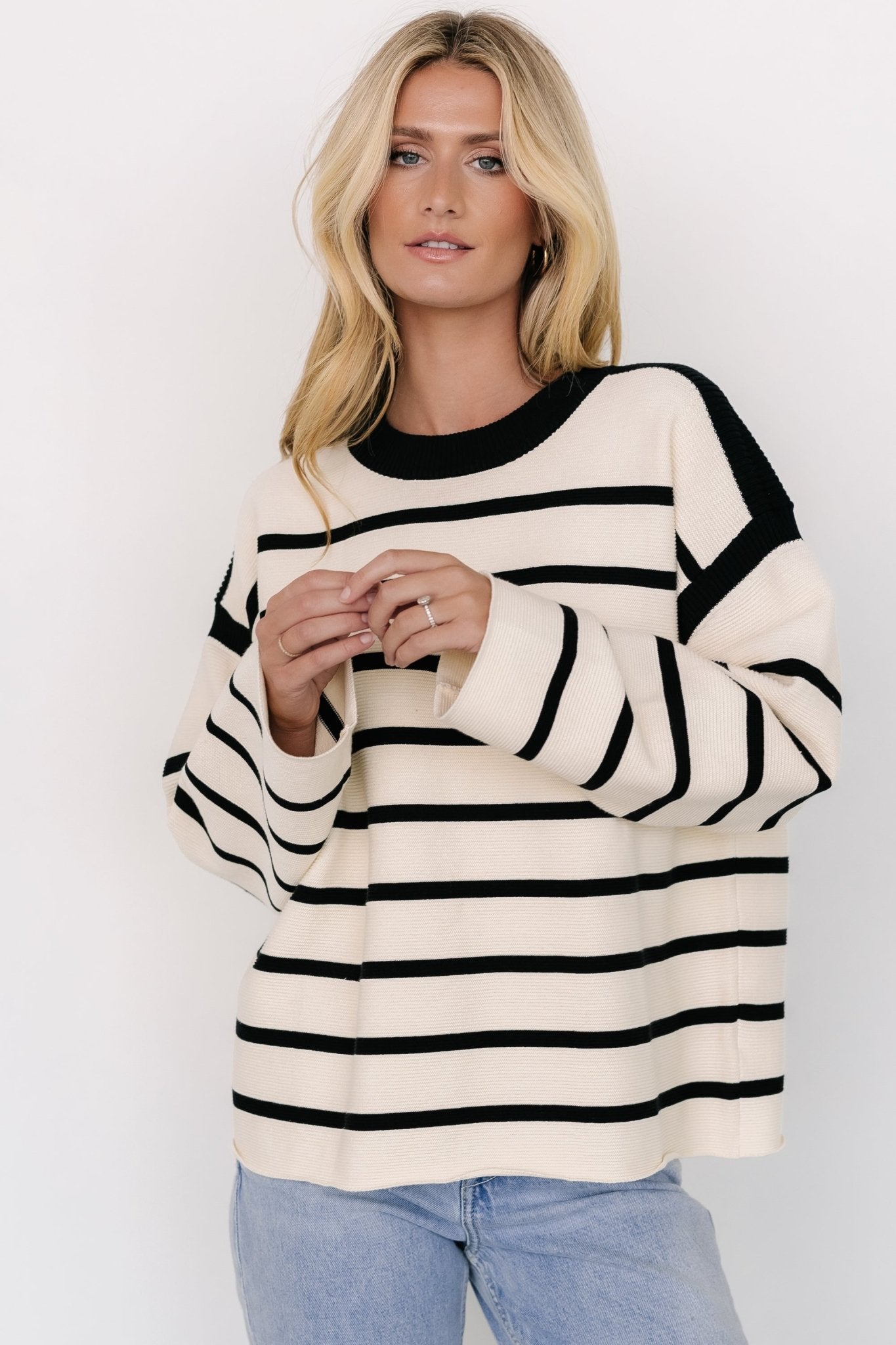 Conway Striped Sweater | Cream + Black Many Kinds Of Cheap Pice