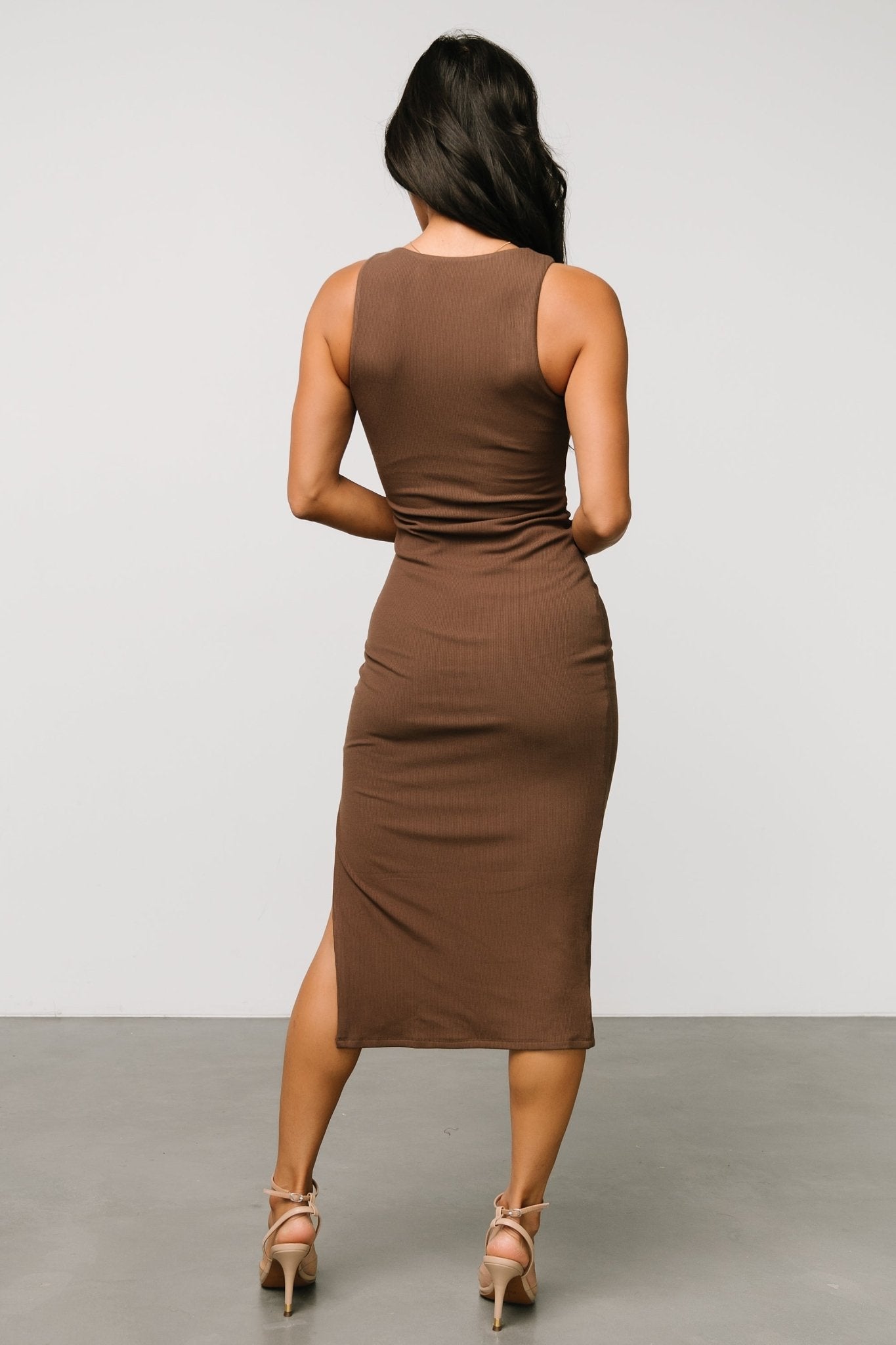 Moore Ribbed Tank Midi Dress | Coffee Amazon Sale Online