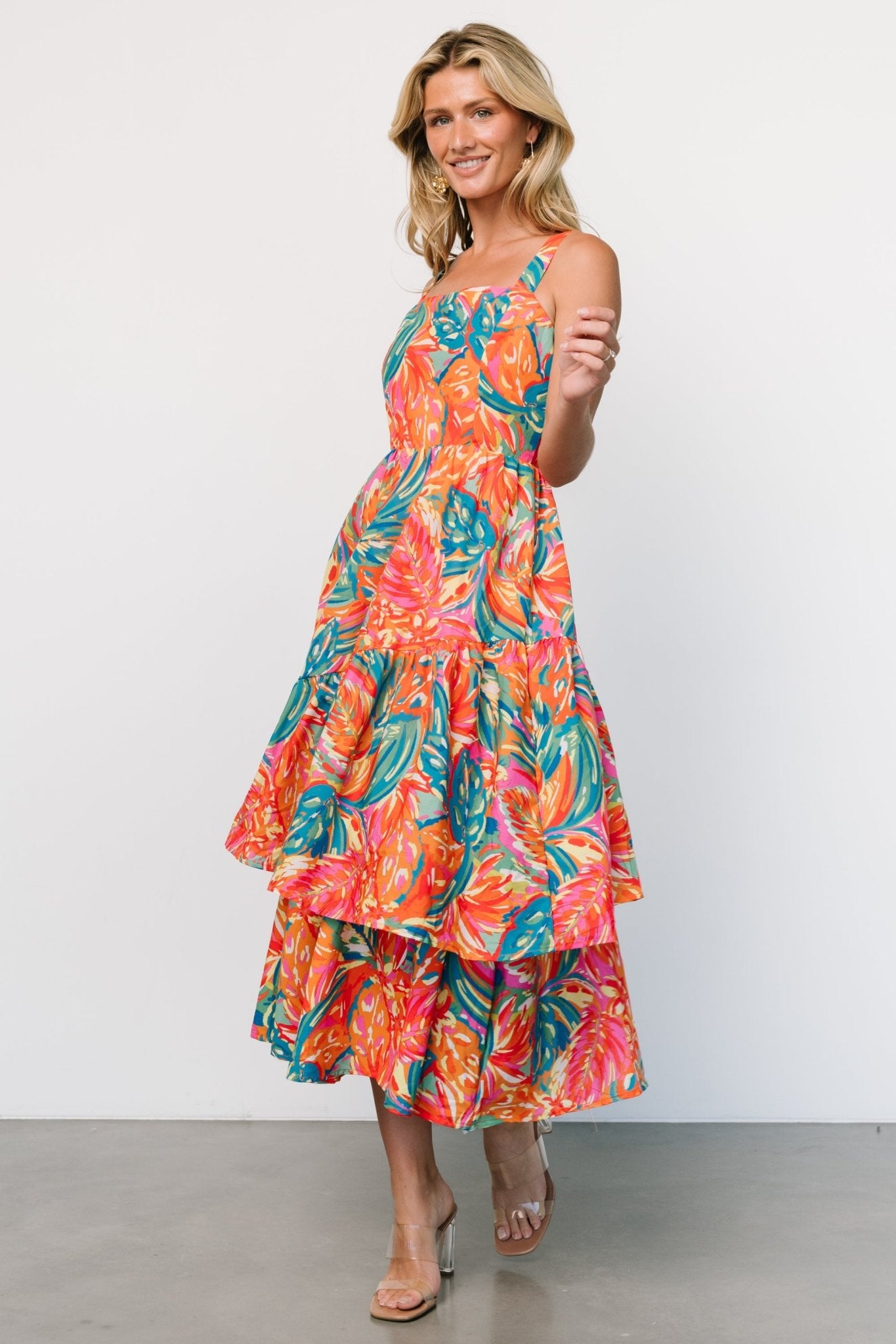 Kitts Tiered Dress | Tropical Print Buy Cheap 2025 Newest