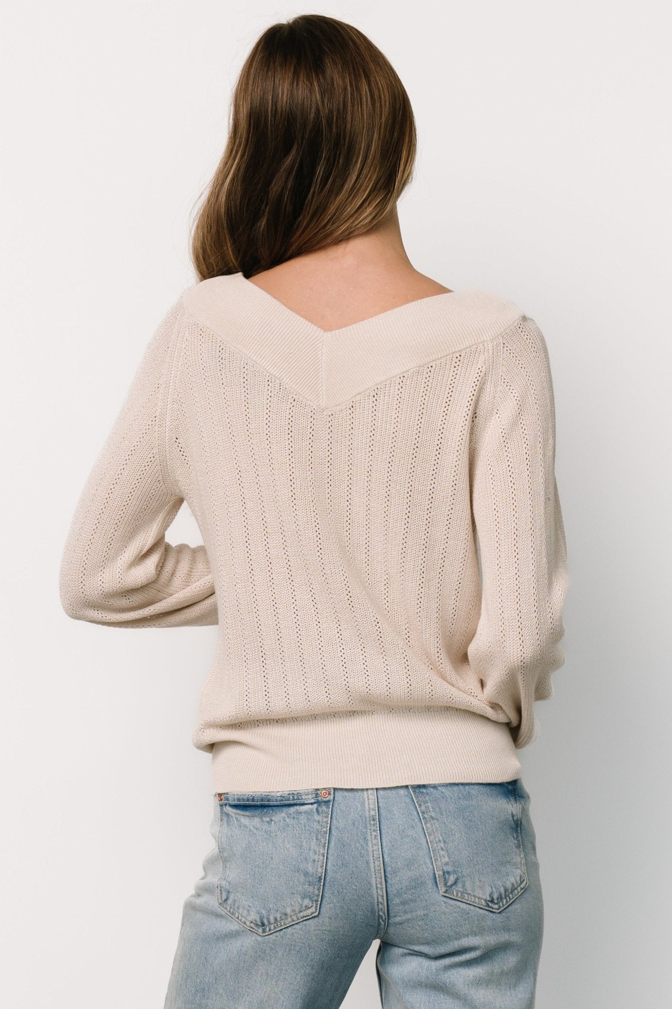 Ashby V Neck Sweater Top | Natural Reliable