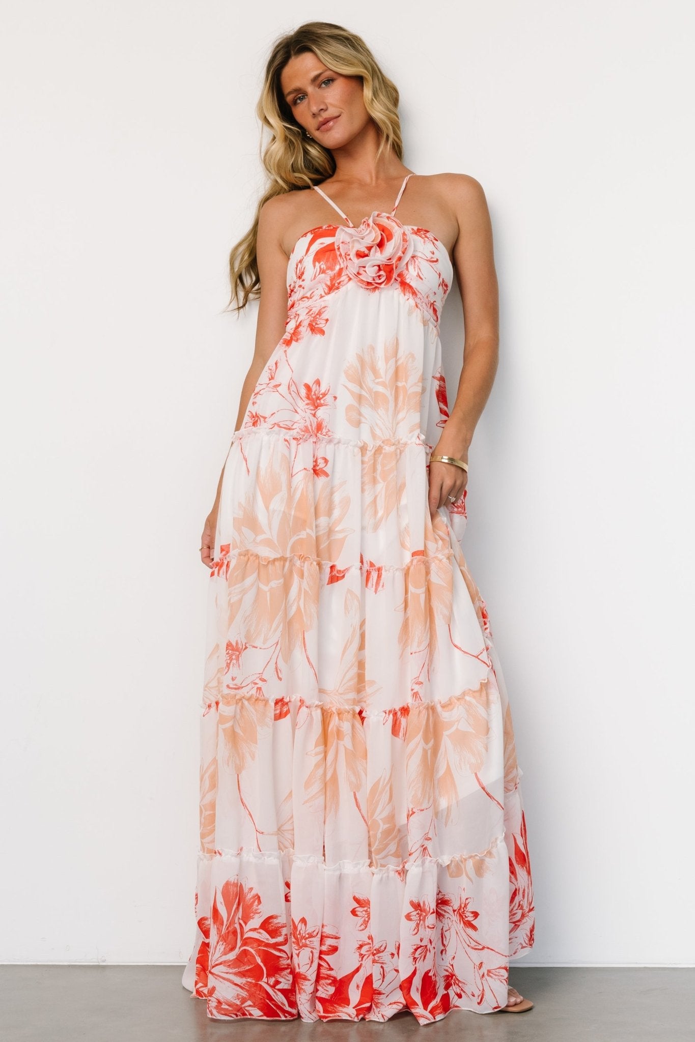 Charmaine Maxi Dress | Red + Natural Floral Best Place Sale Online