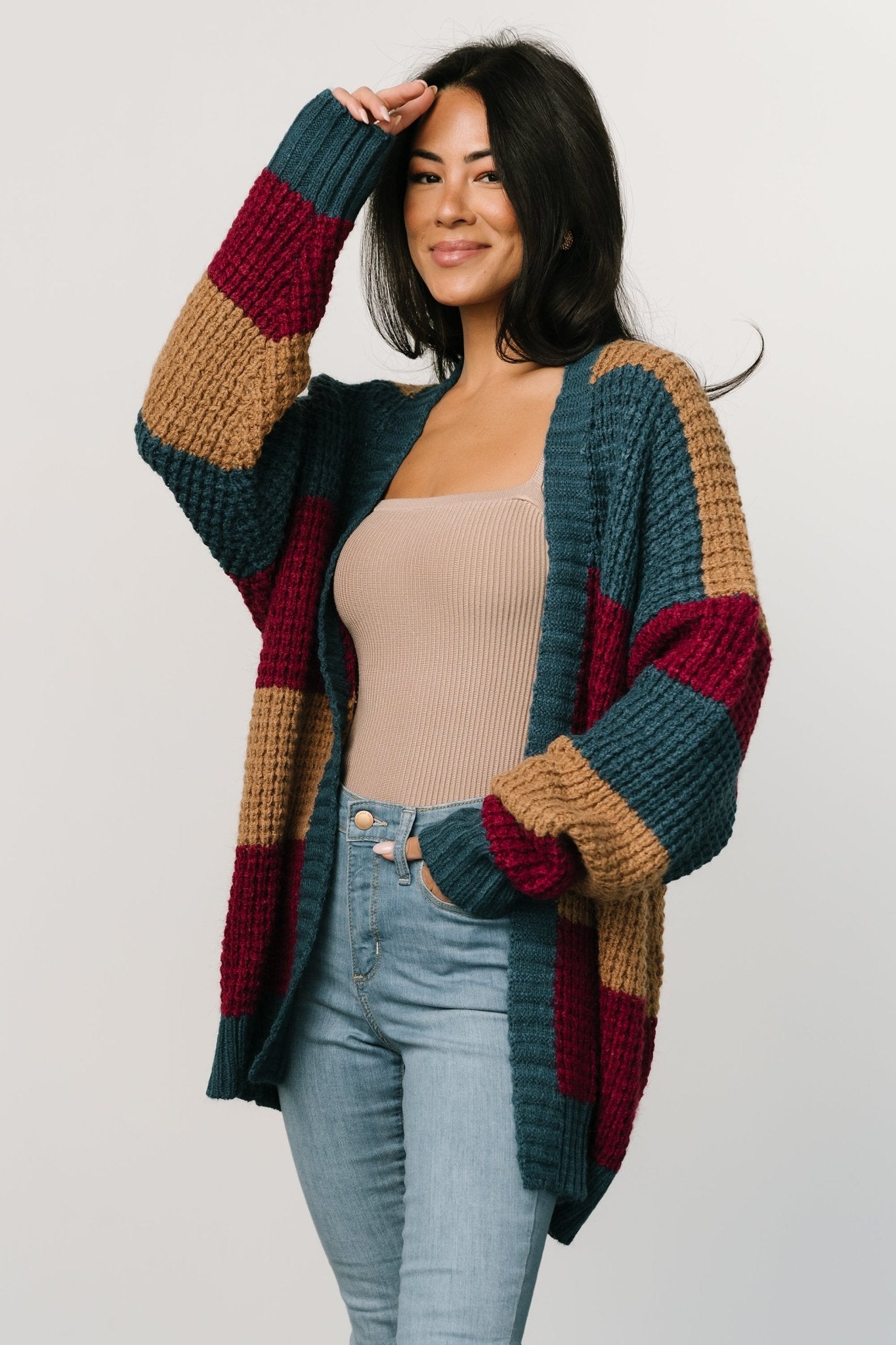 Jonah Chunky Knit Cardigan | Deep Topaz Multi Nicekicks Cheap Pice