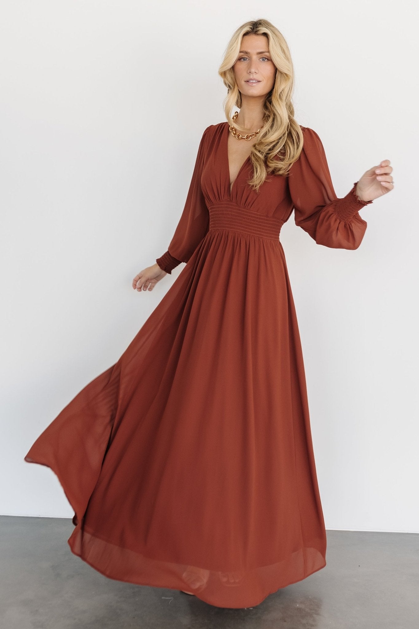 Olivia Maxi Dress | Cinnamon Clearance 2025