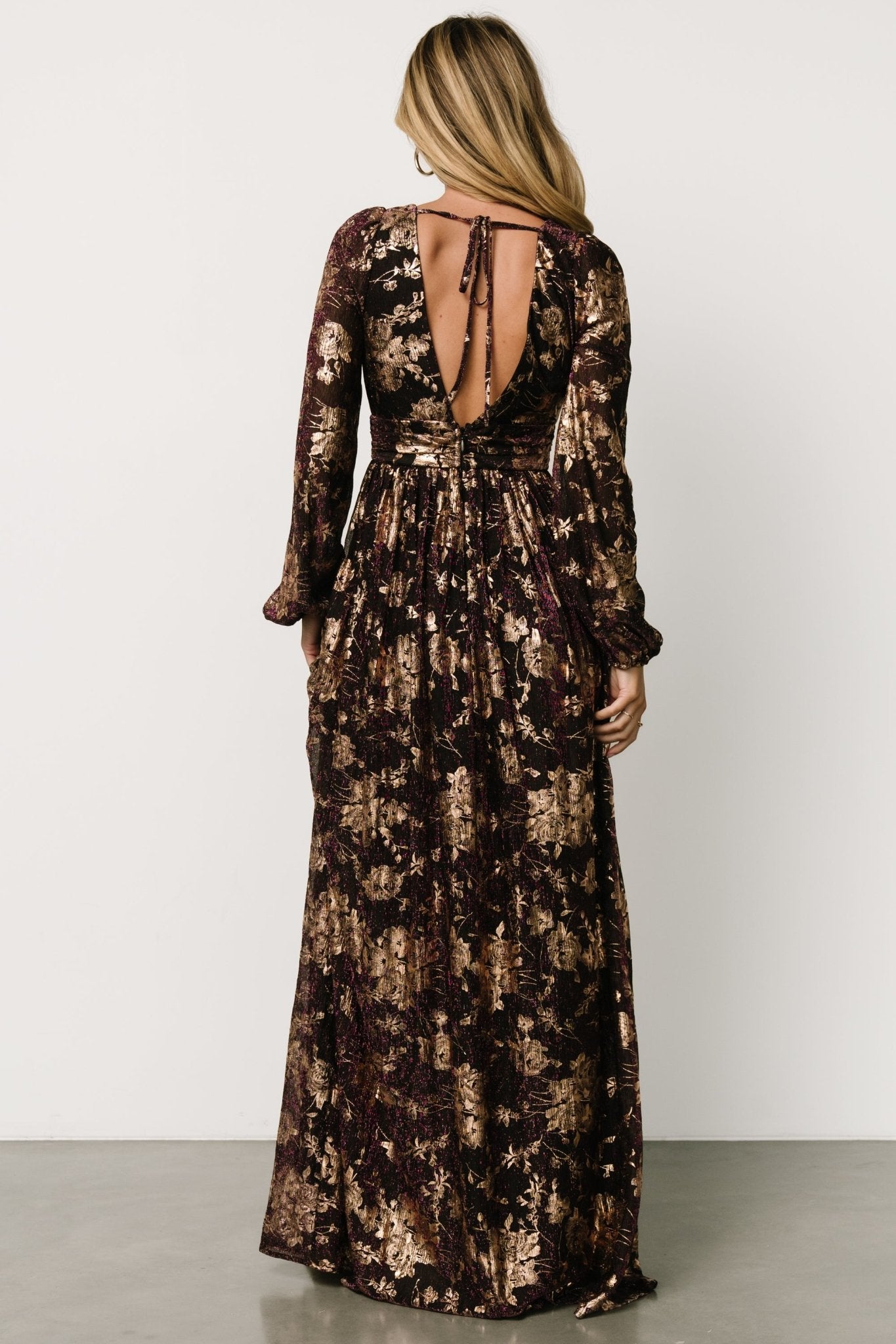 Charlene Maxi Dress | Wine + Gold Discount Cheap Online