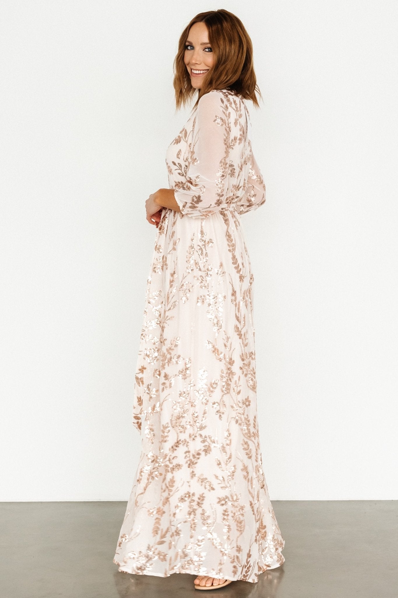 Destiny Sequin Maxi Dress | Rose Gold For Sale Free Shipping