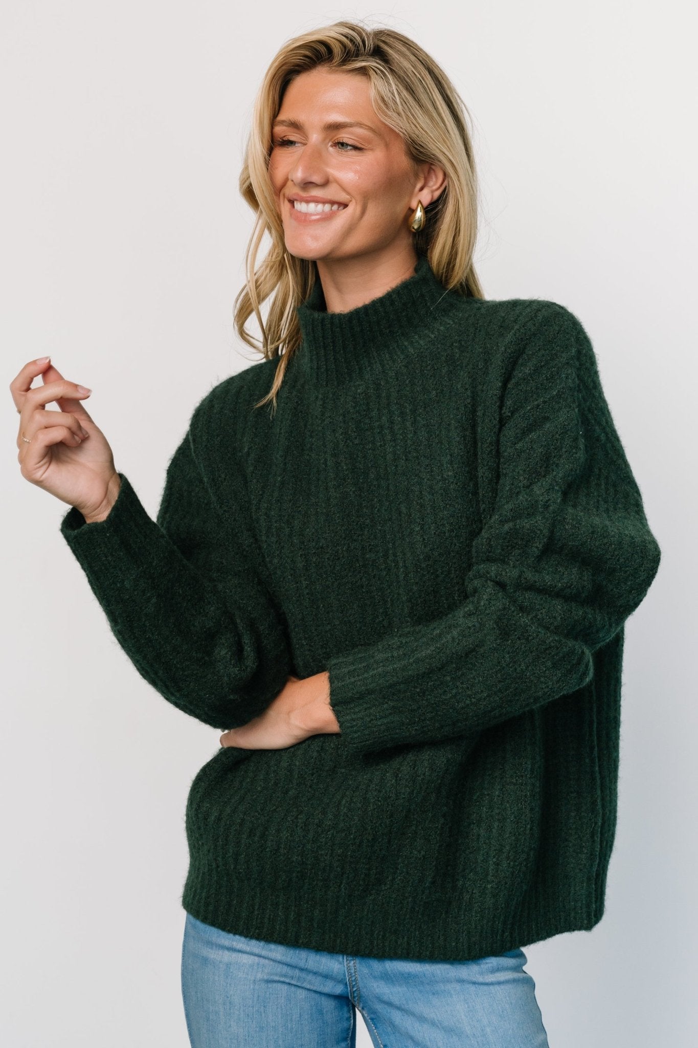 Fallon Sweater | Dark Green Best Place Online