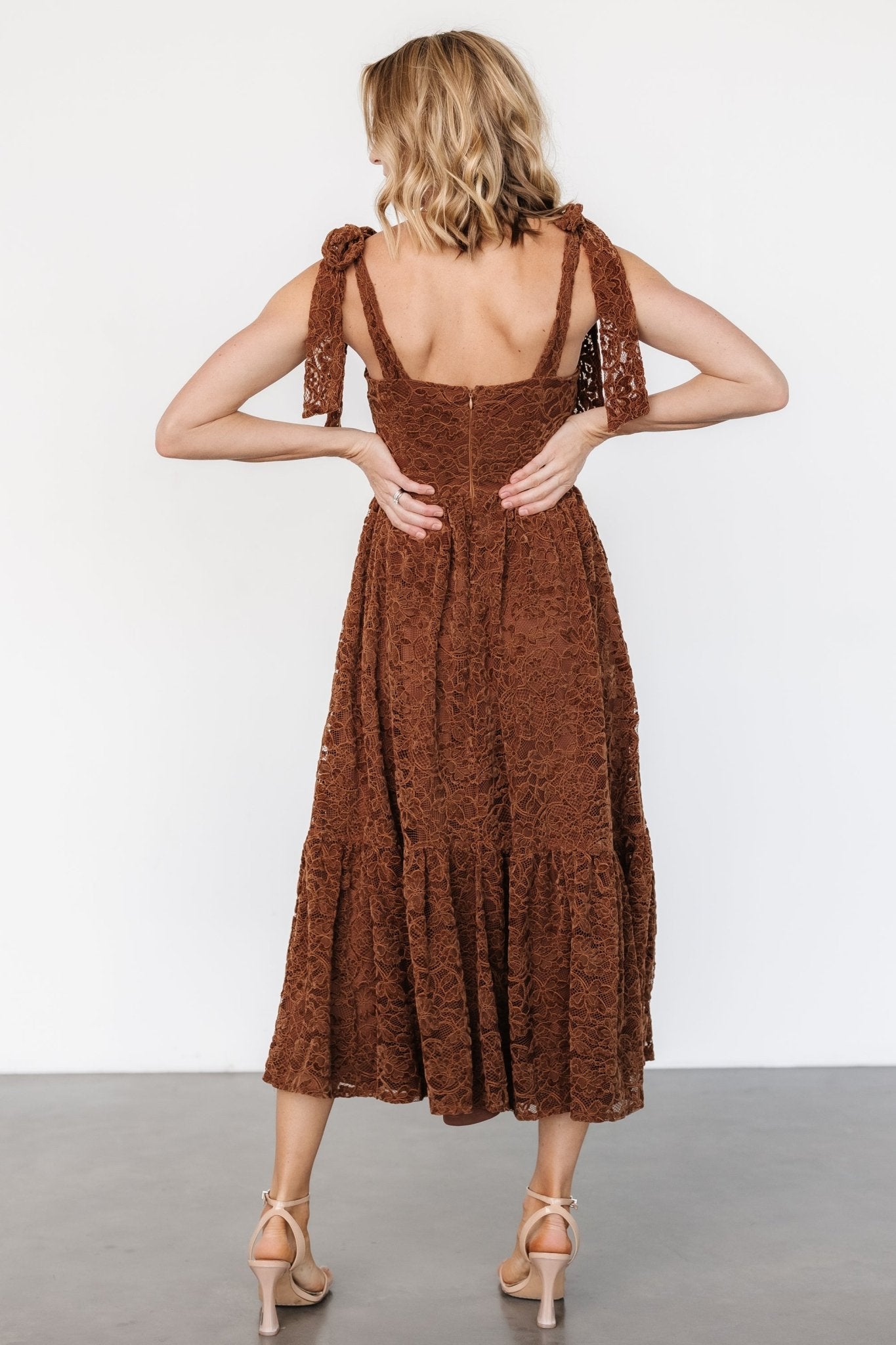 Hestia Lace Midi Dress | Brown Sale For Cheap