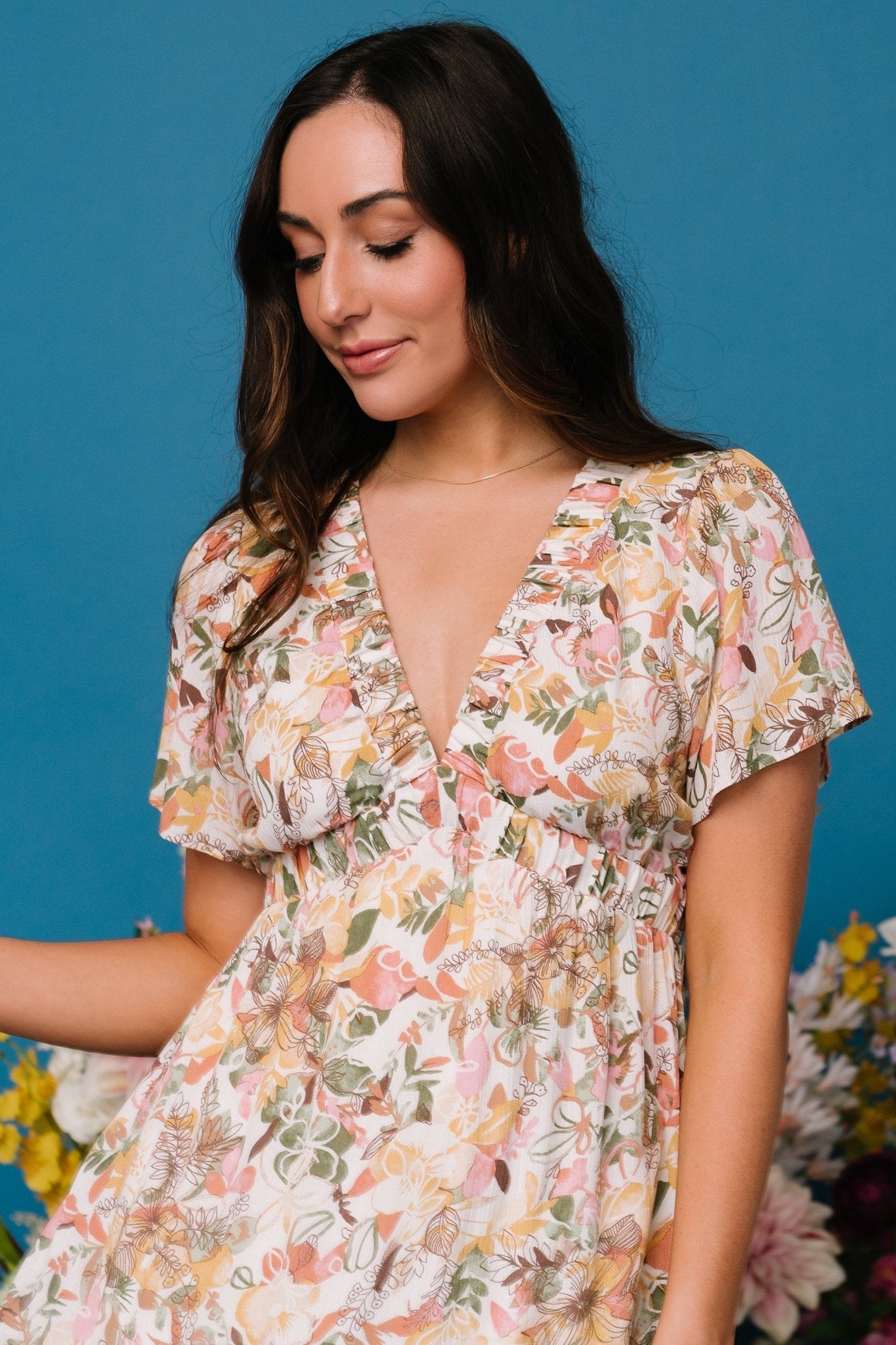 Cassie Short Sleeve Dress | Multi Floral Buy Cheap Wide Range Of