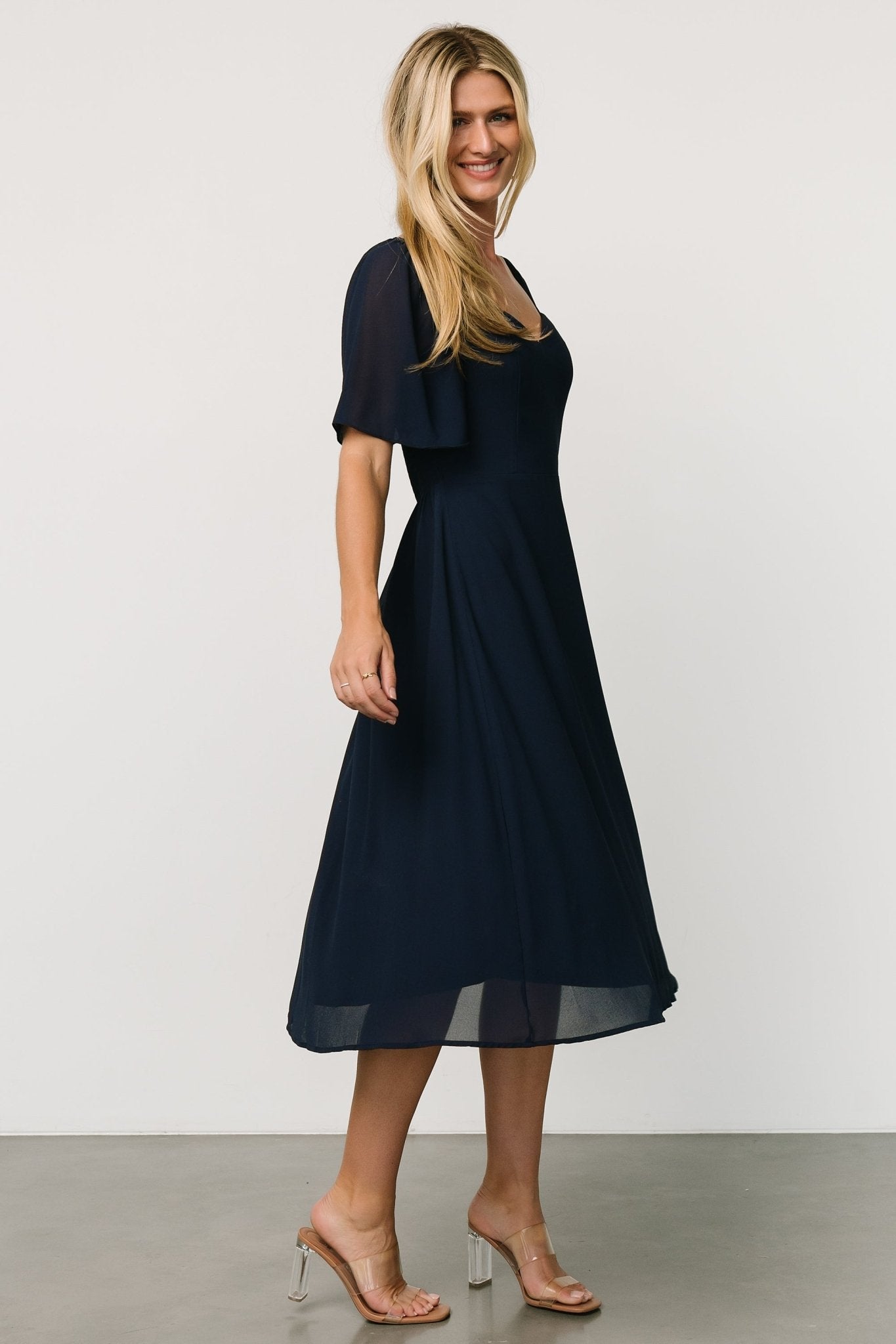 Colette Sweetheart Midi Dress | Navy Best Wholesale For Sale