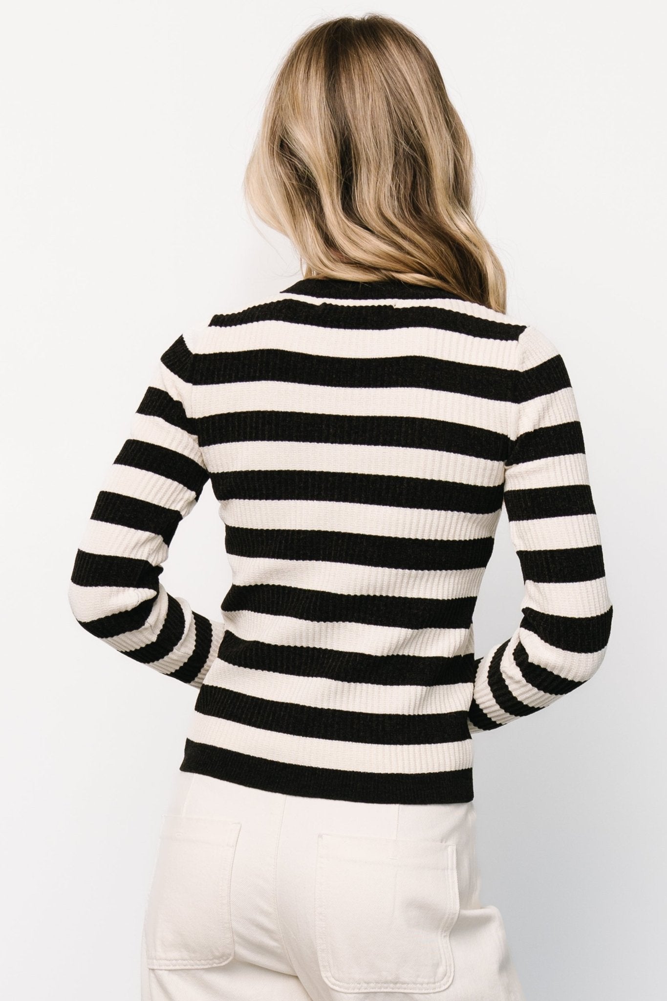 Milwaukee Striped Sweater | Black + Ivory With Paypal For Sale